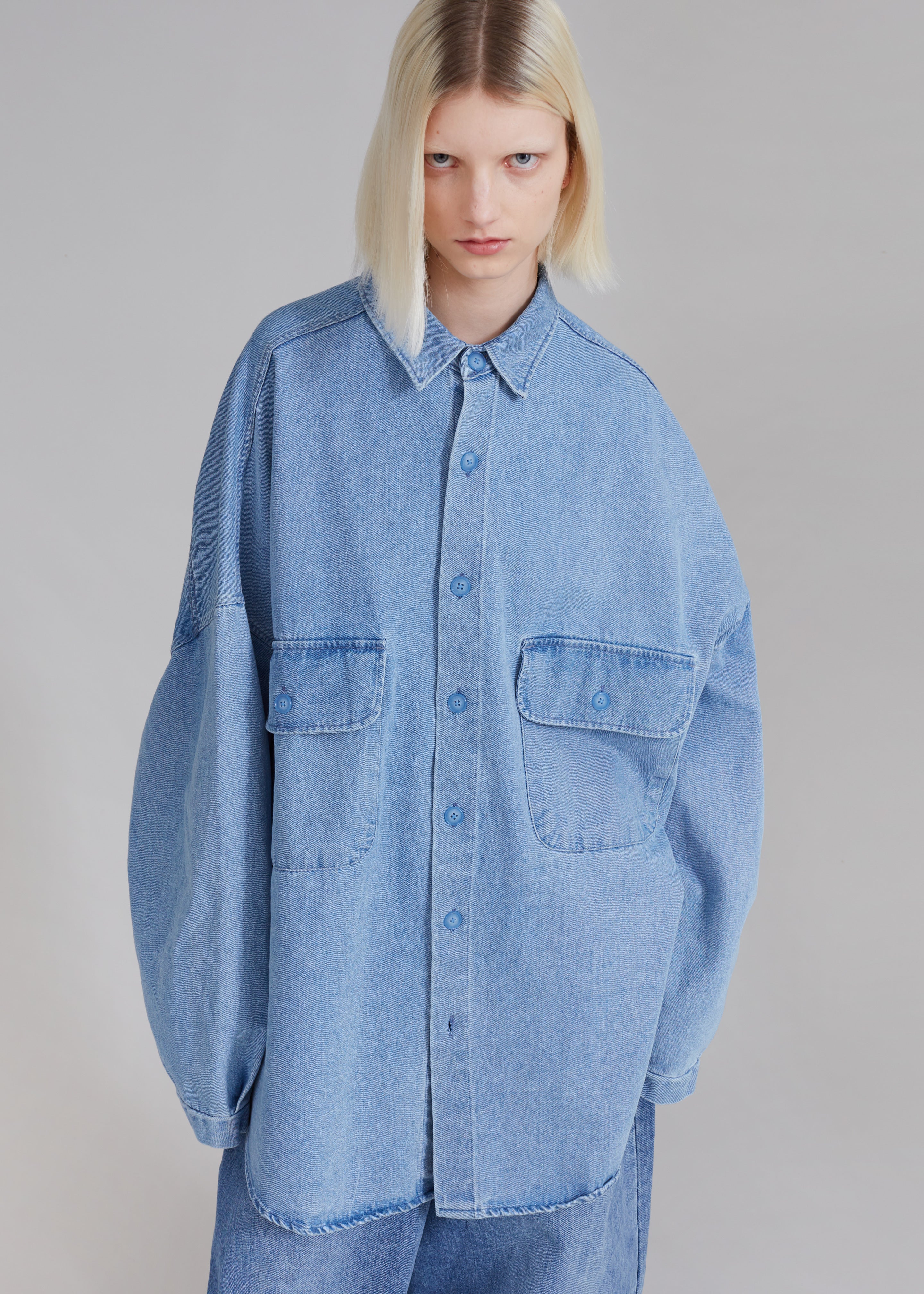 Dallas Denim Overshirt - Worn Wash – The Frankie Shop