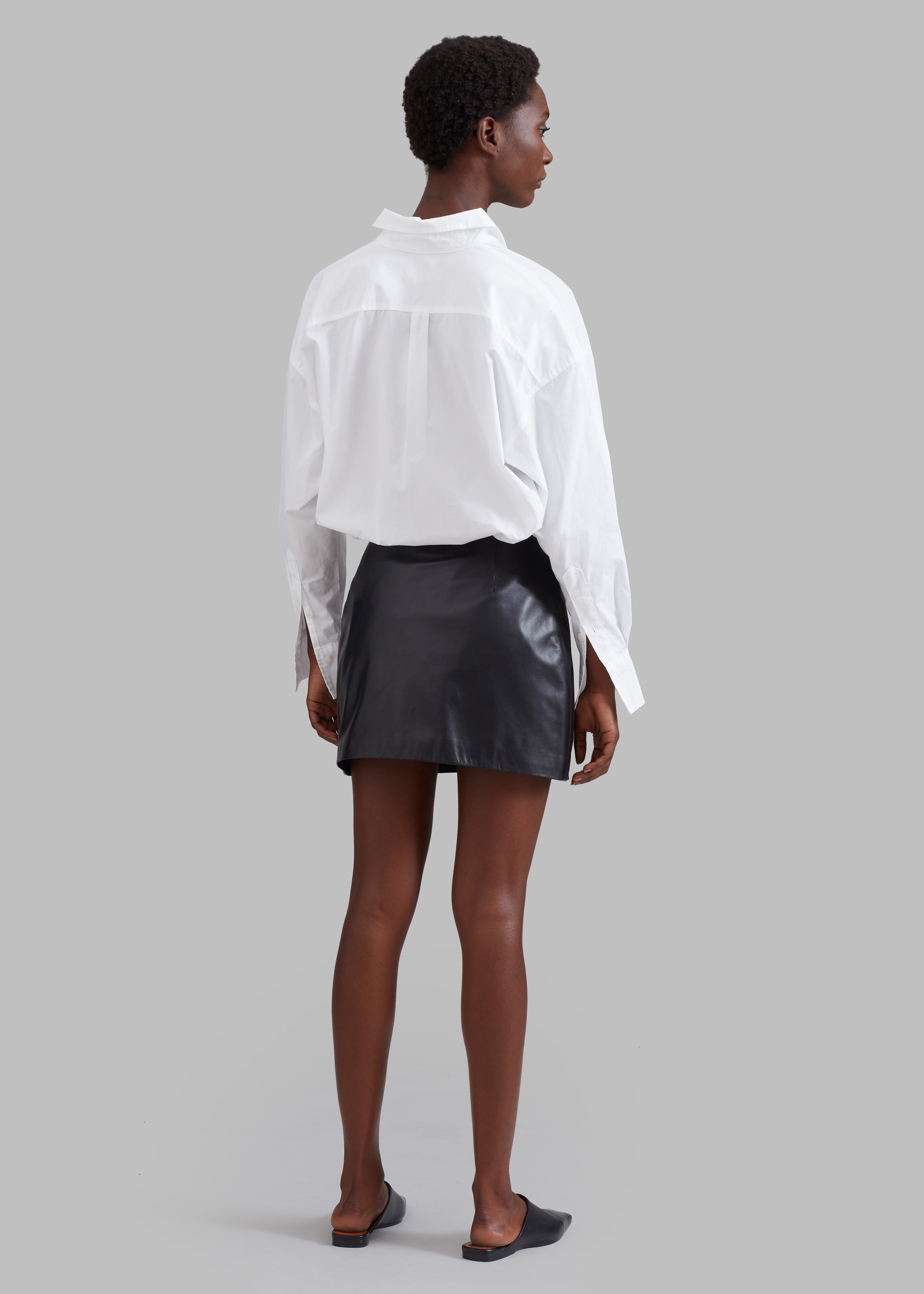 Derby Leather Mini Skirt - Black - 11