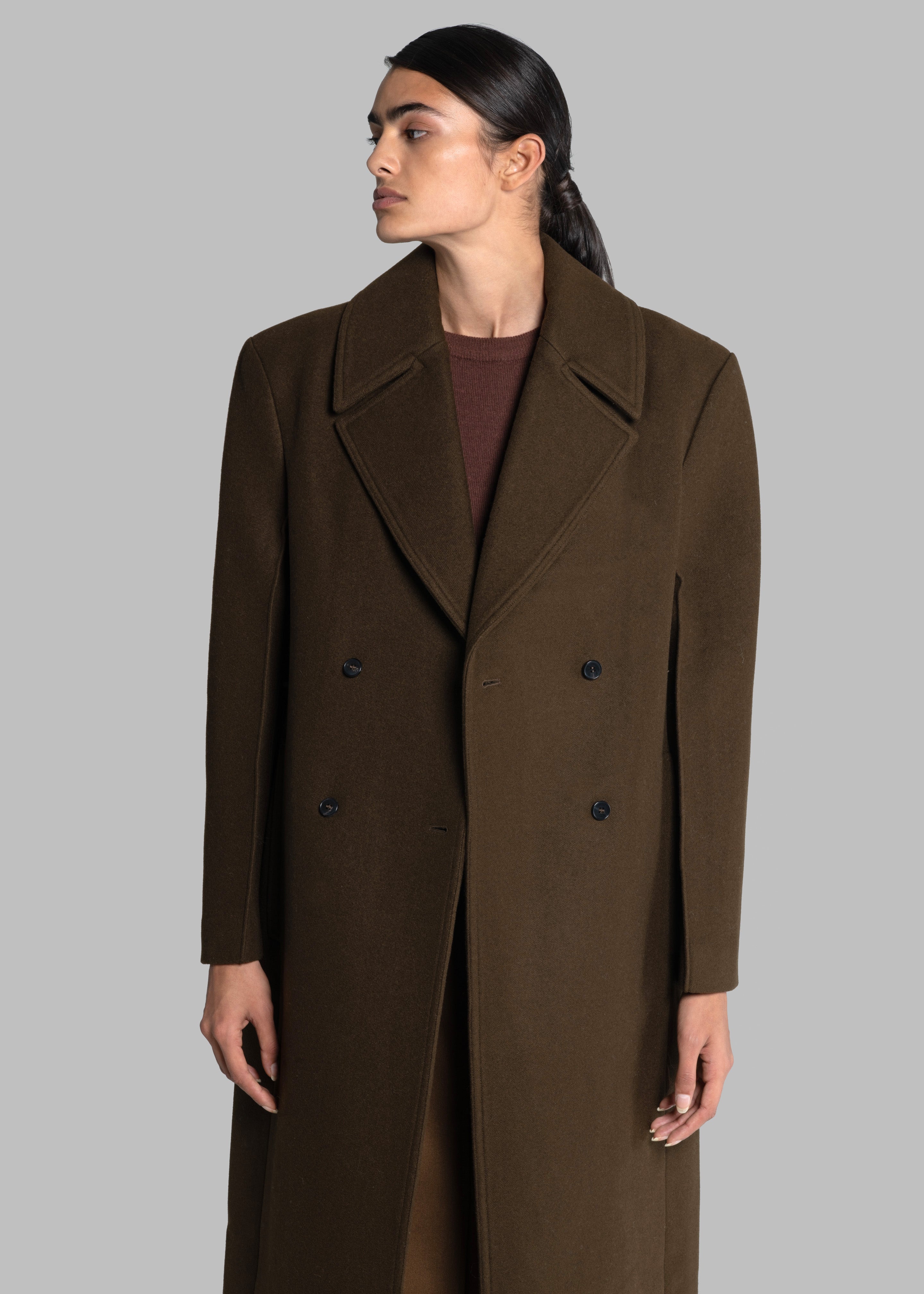 Karli Double Breasted Coat - Brown - 3