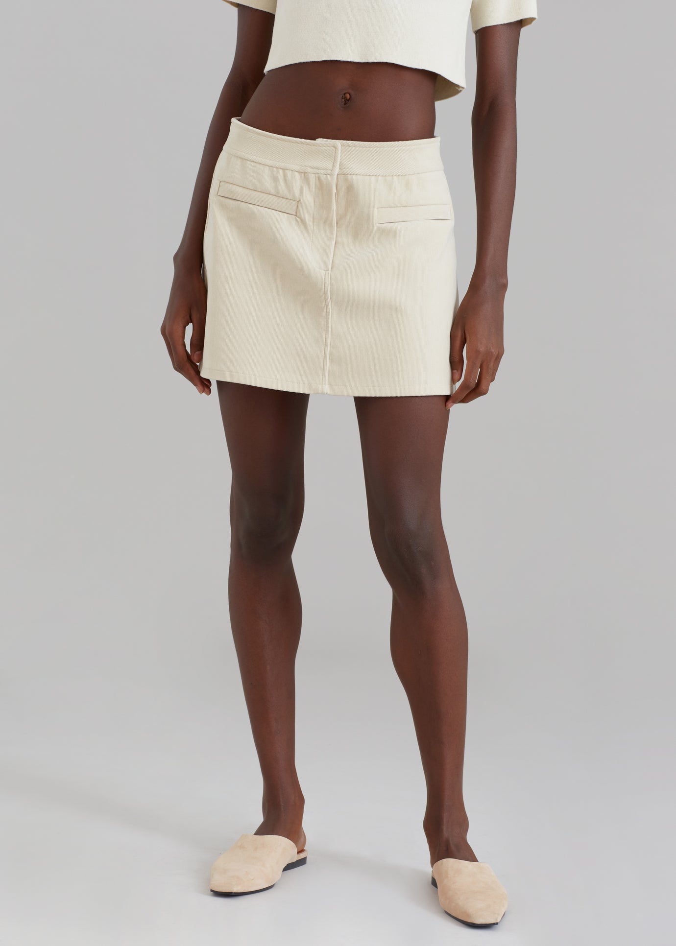 Dany Corduroy Mini Skirt - Cream - 1