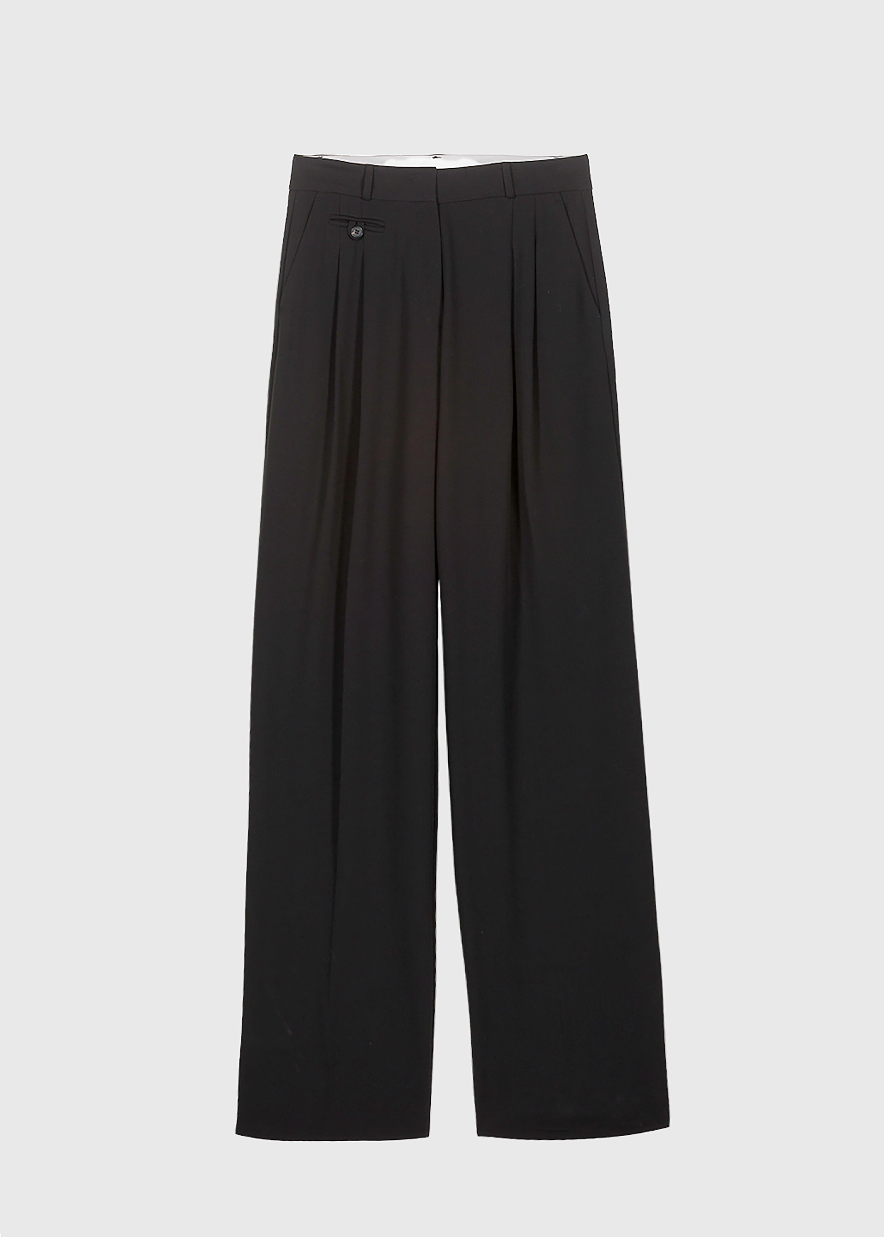 Dawn Button Slack Trousers - Black - 7