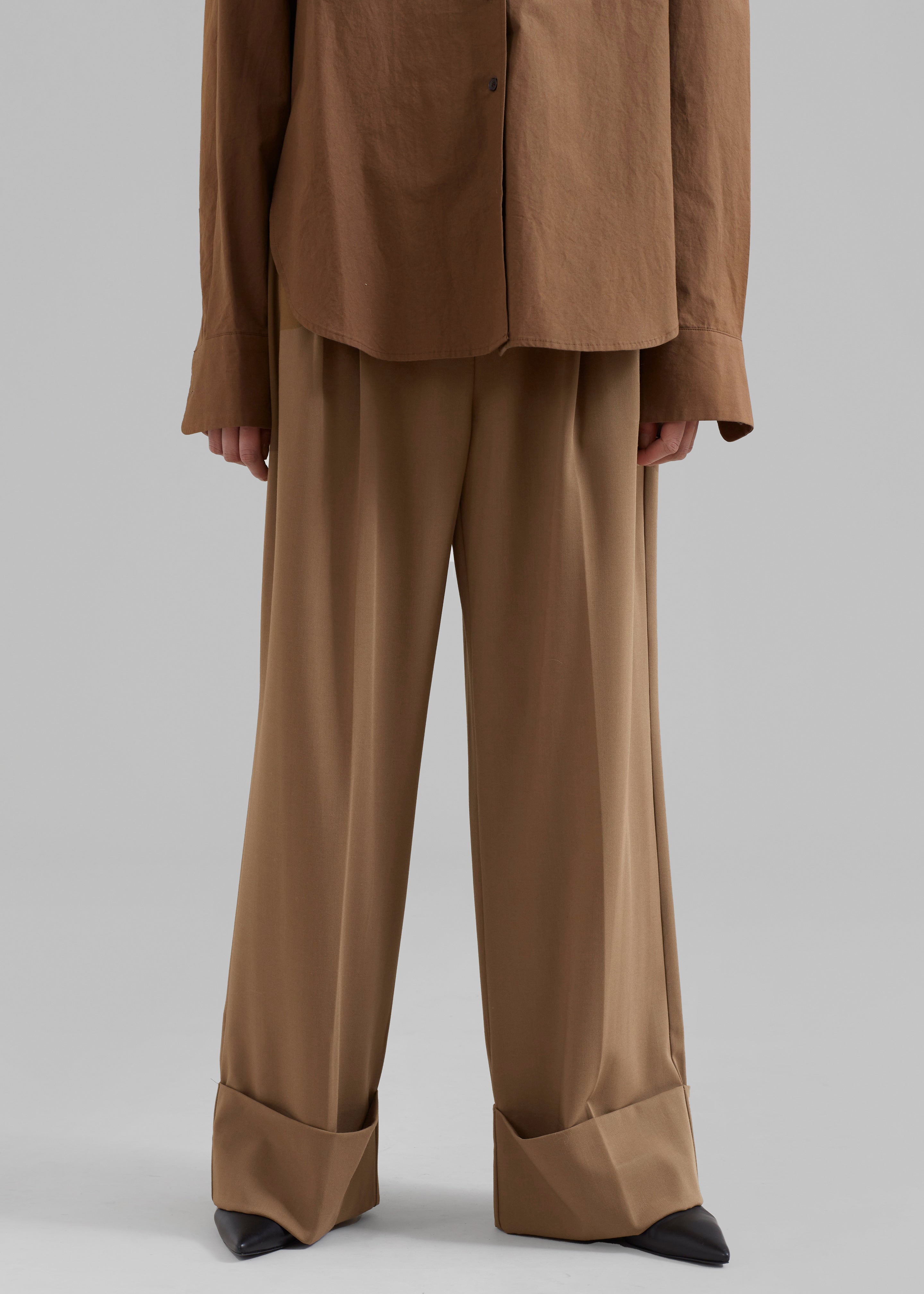 Dax Wide Cuff Trousers - Brown - 9