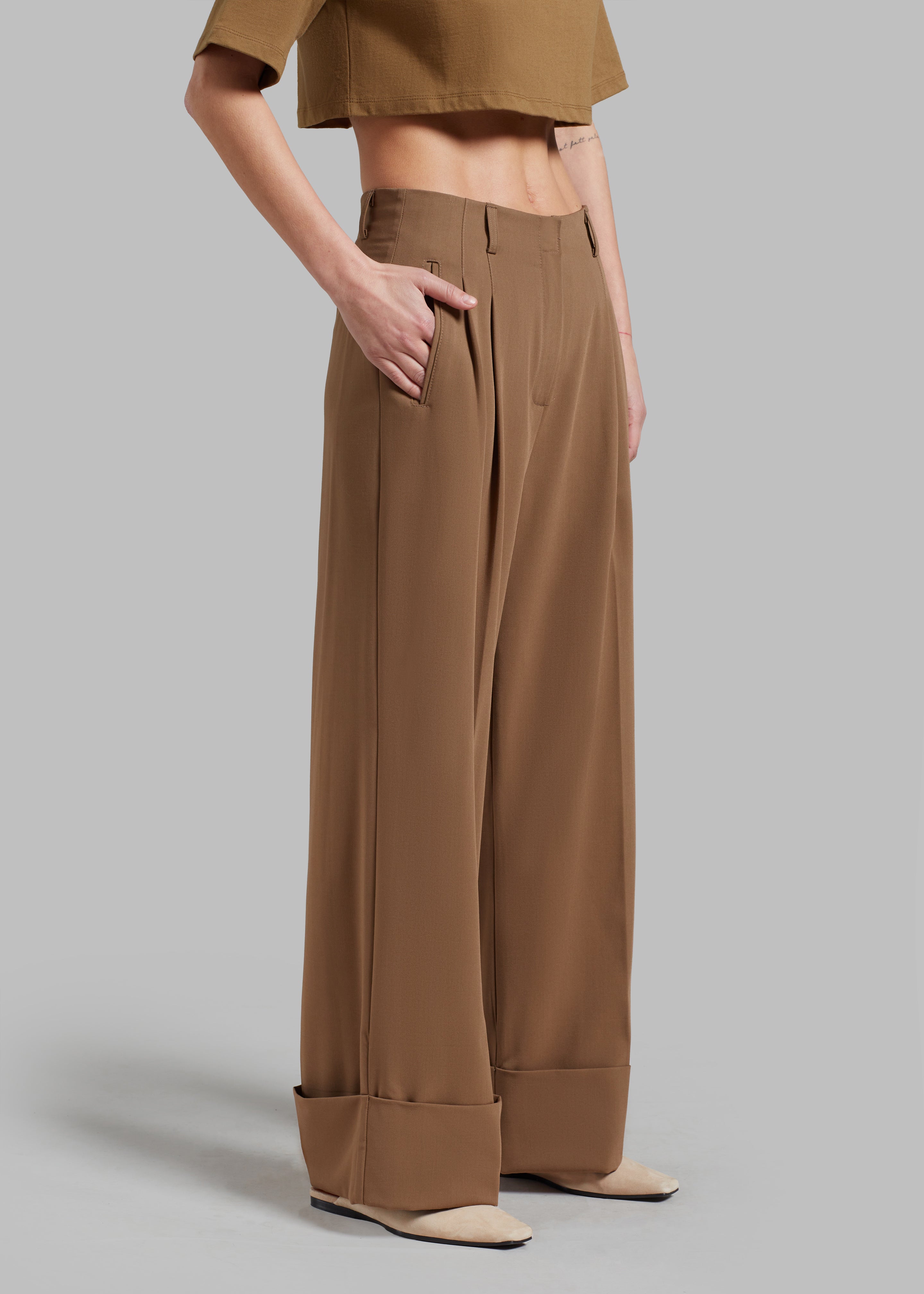 Wide leg 2024 cuffed trousers