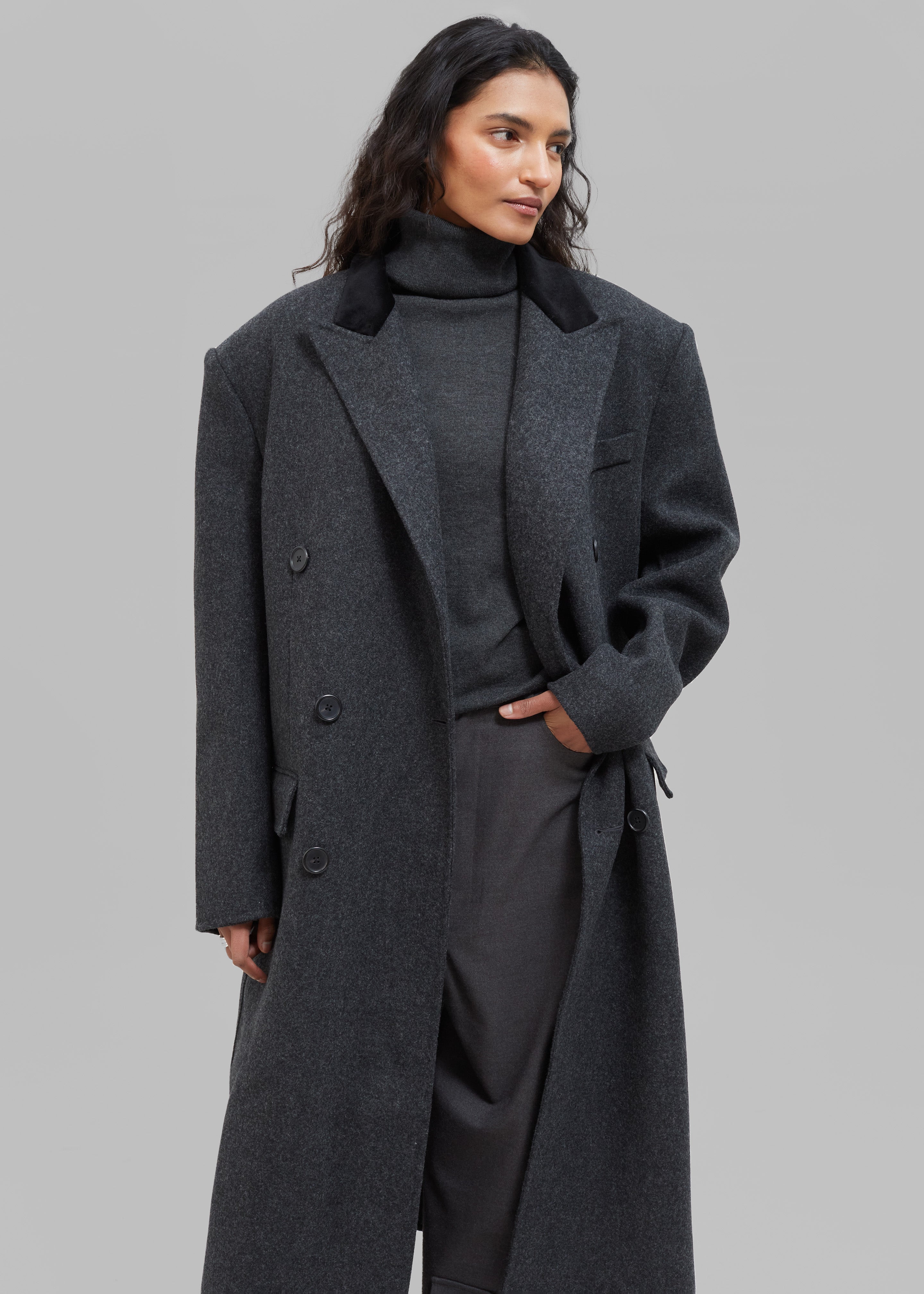 Dark grey 2024 wool coat