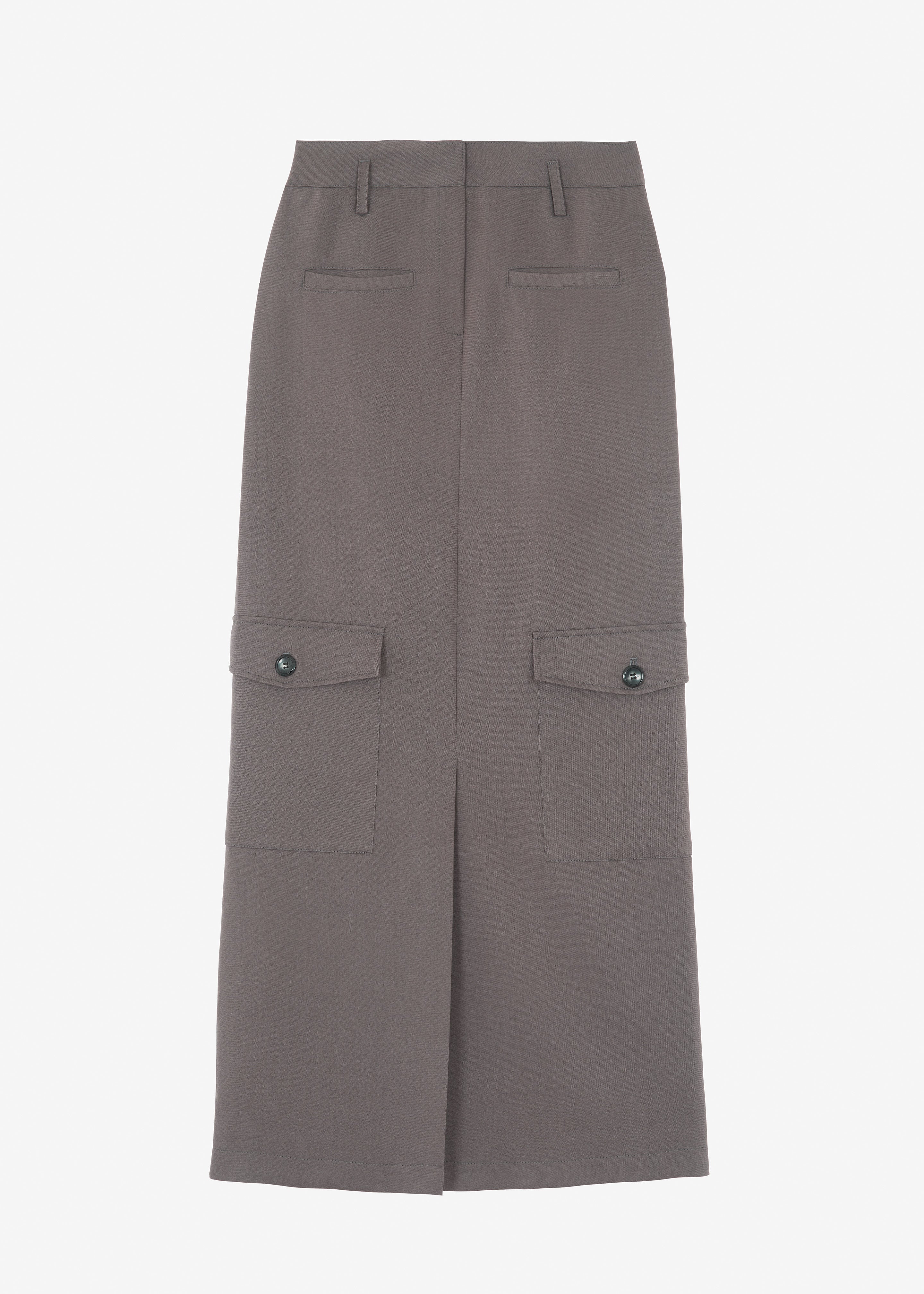 Eden Long Cargo Skirt - Grey - 9
