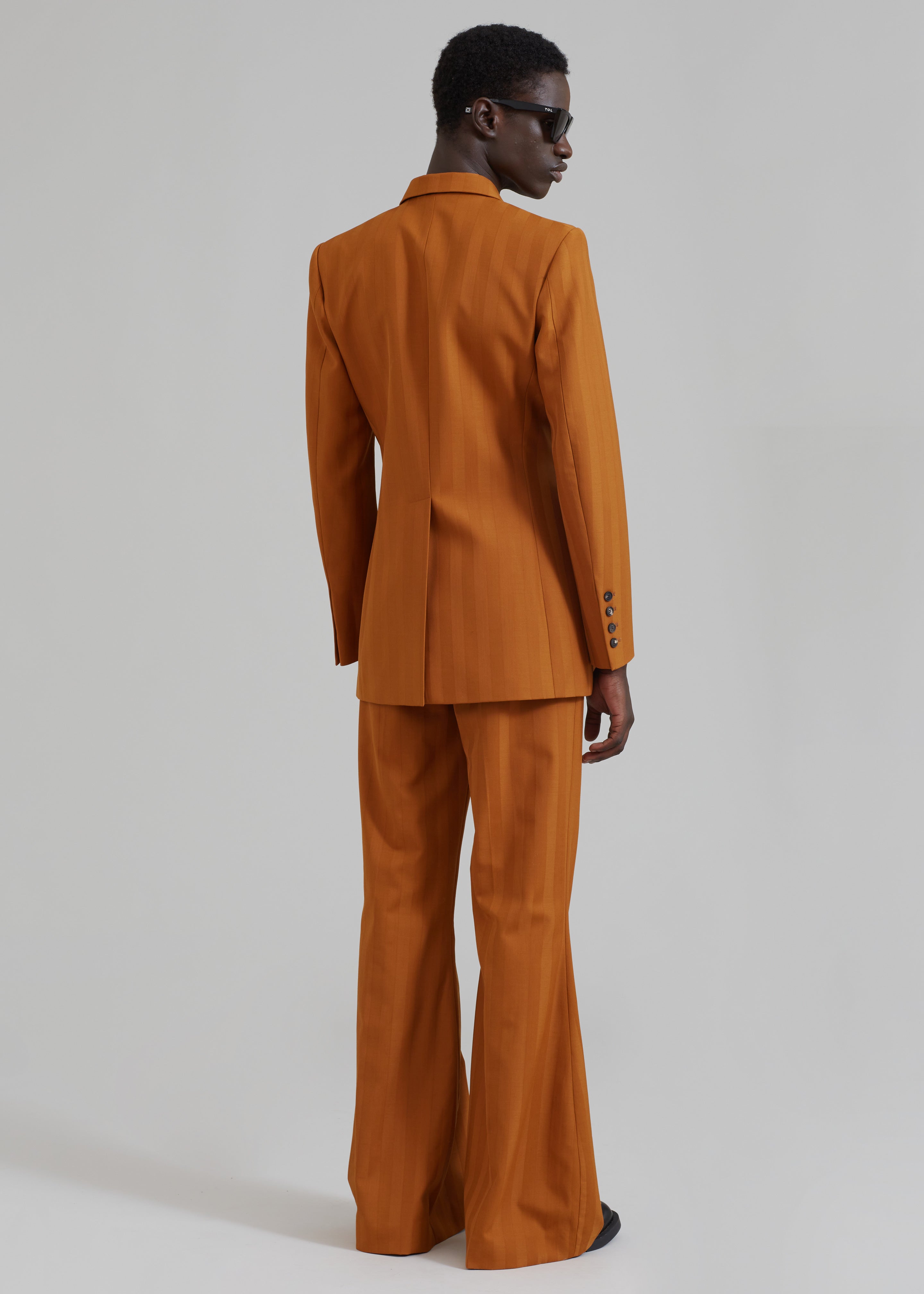 EGONLab Mega Flared Pants - Orange Stripes Wool – The Frankie Shop