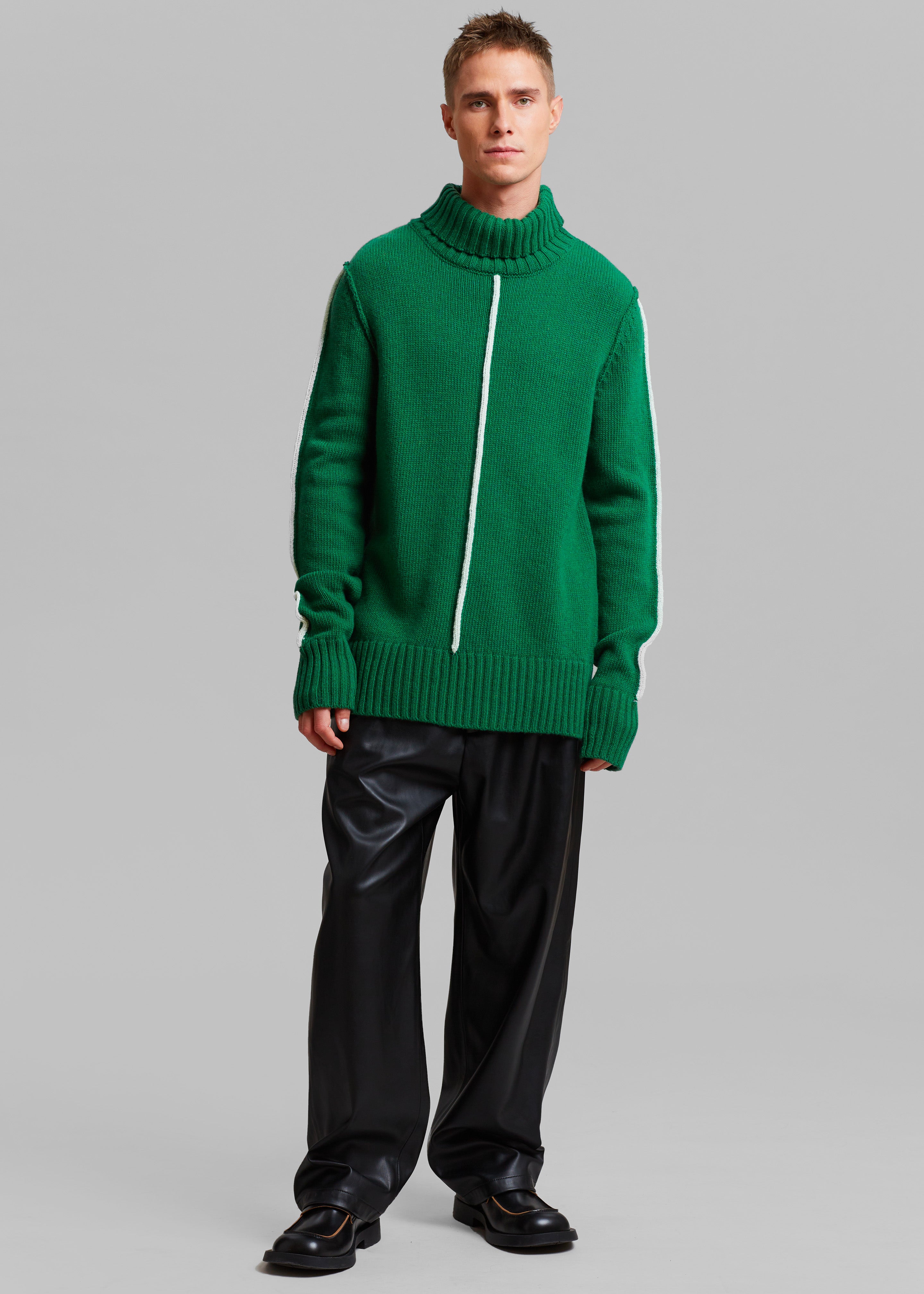 EGONLab Egonimati Turtleneck Sweater - Green Knit – The Frankie Shop