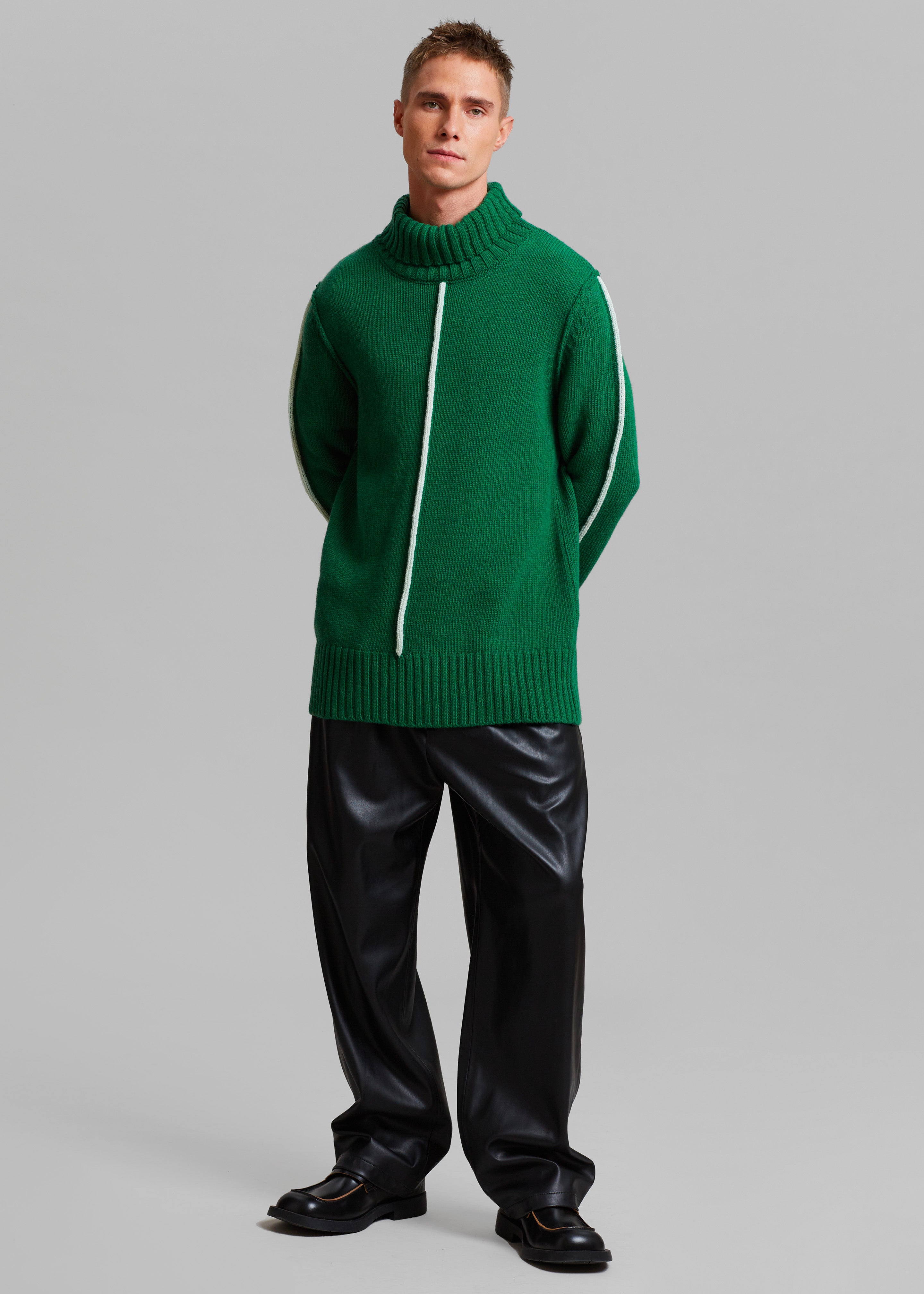 EGONLab Egonimati Turtleneck Sweater - Green Knit – The Frankie Shop