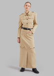 Eden Long Cargo Skirt - Beige