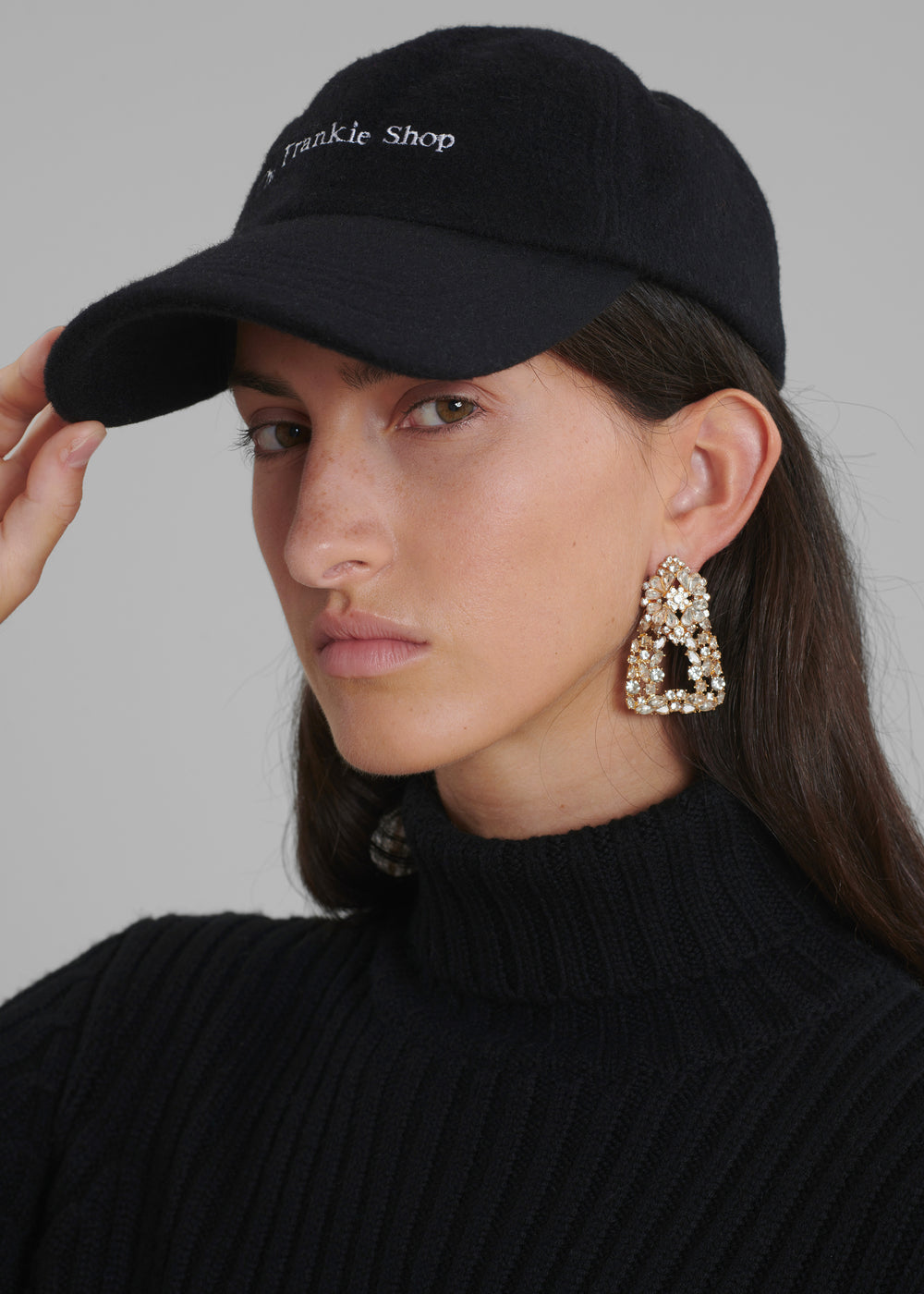 Frankie Wool Baseball Cap - Black - 1