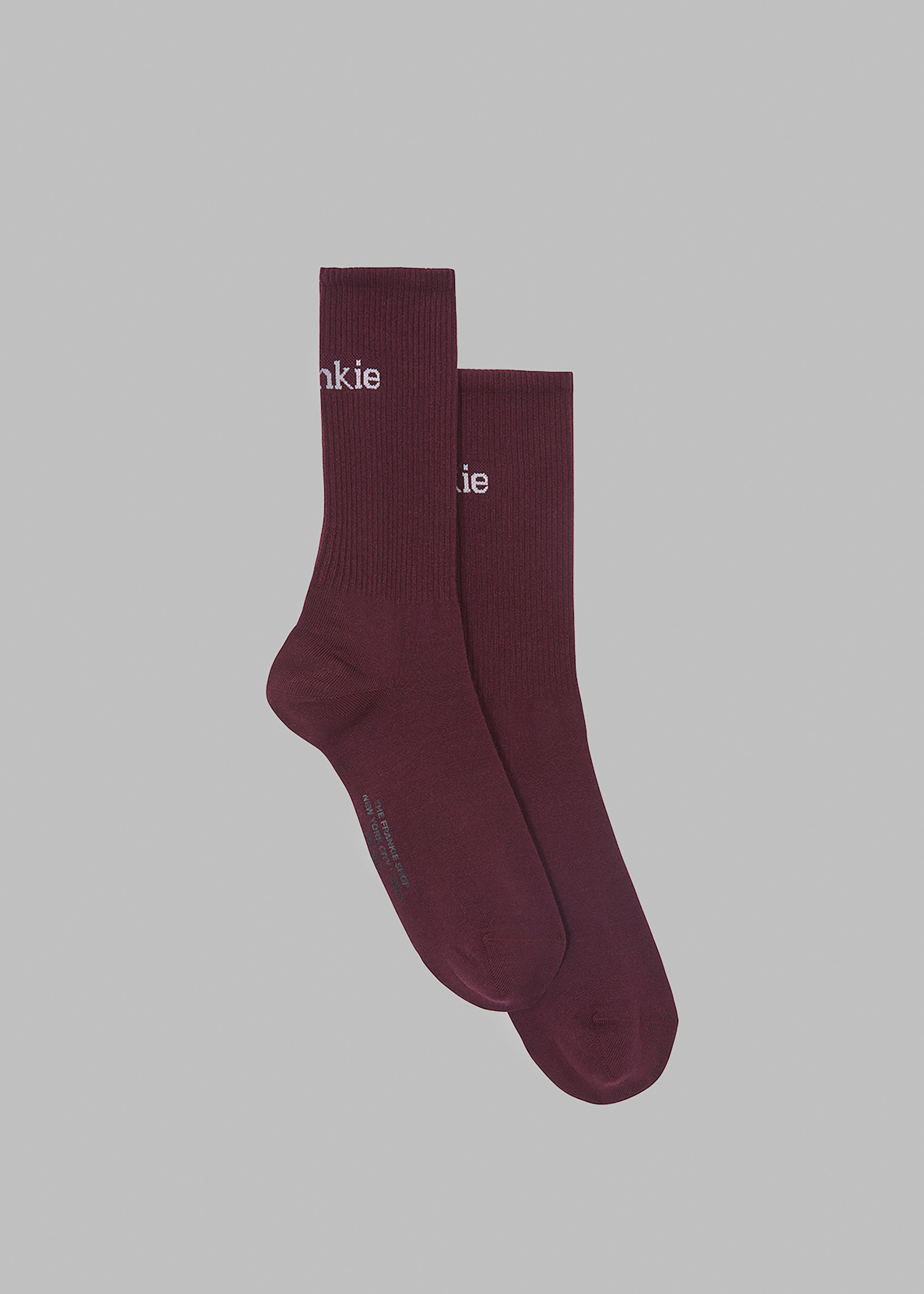 Frankie in English Ribbed Socks - Bordeaux - 1
