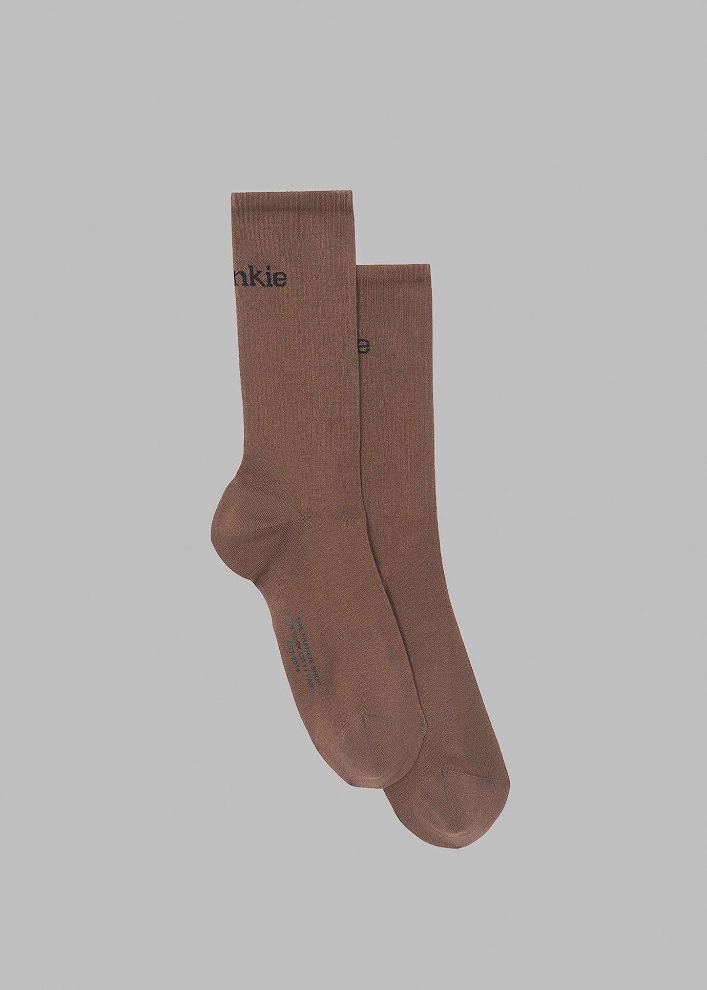 Frankie in English Ribbed Socks - Brown