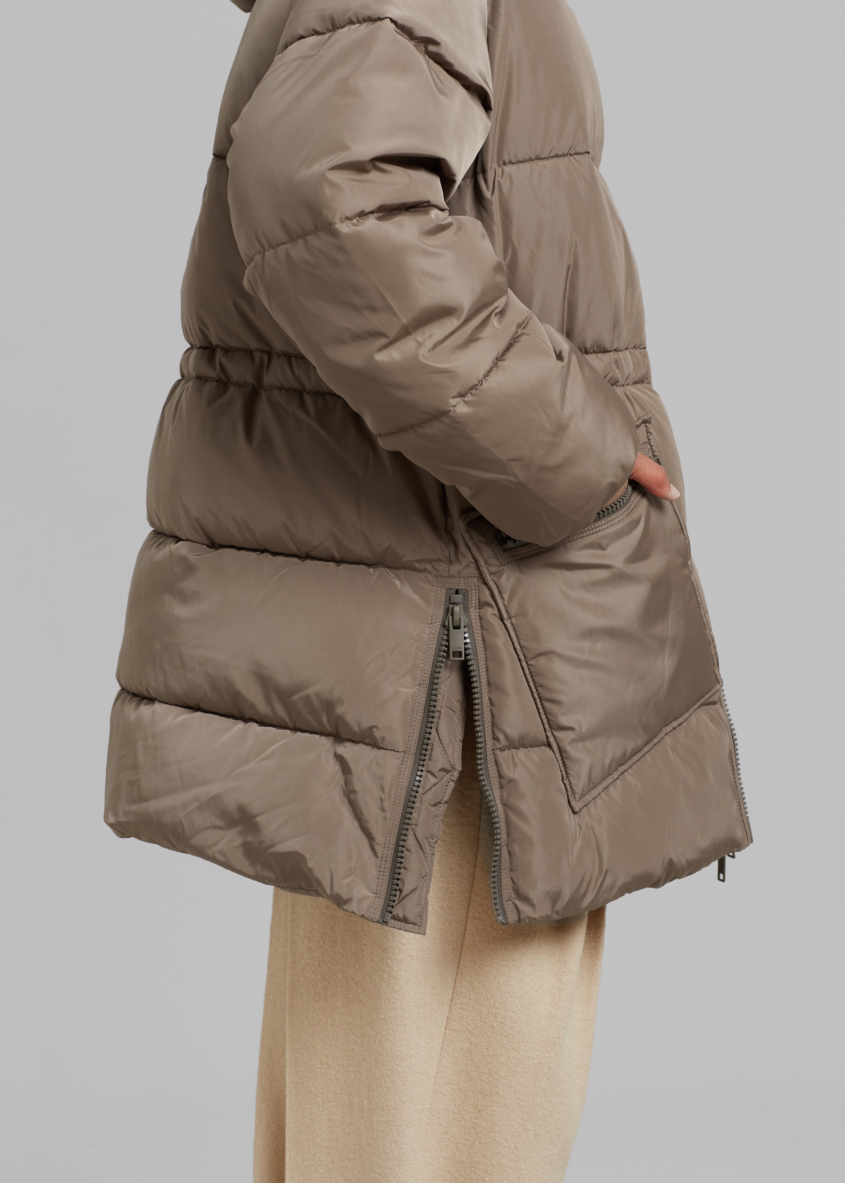 Ganni tech clearance down long jacket