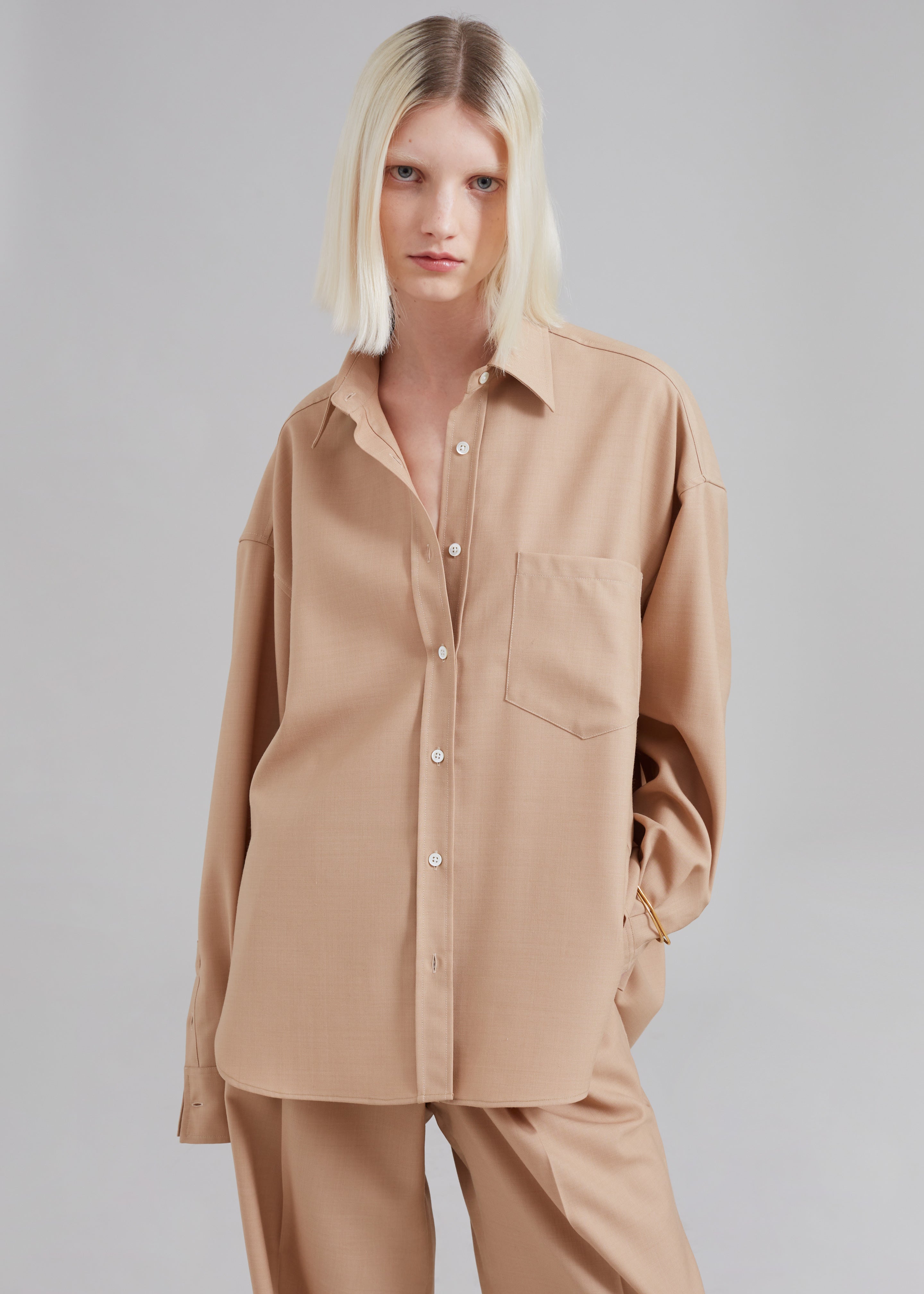 Georgia Twill Shirt - Camel – The Frankie Shop