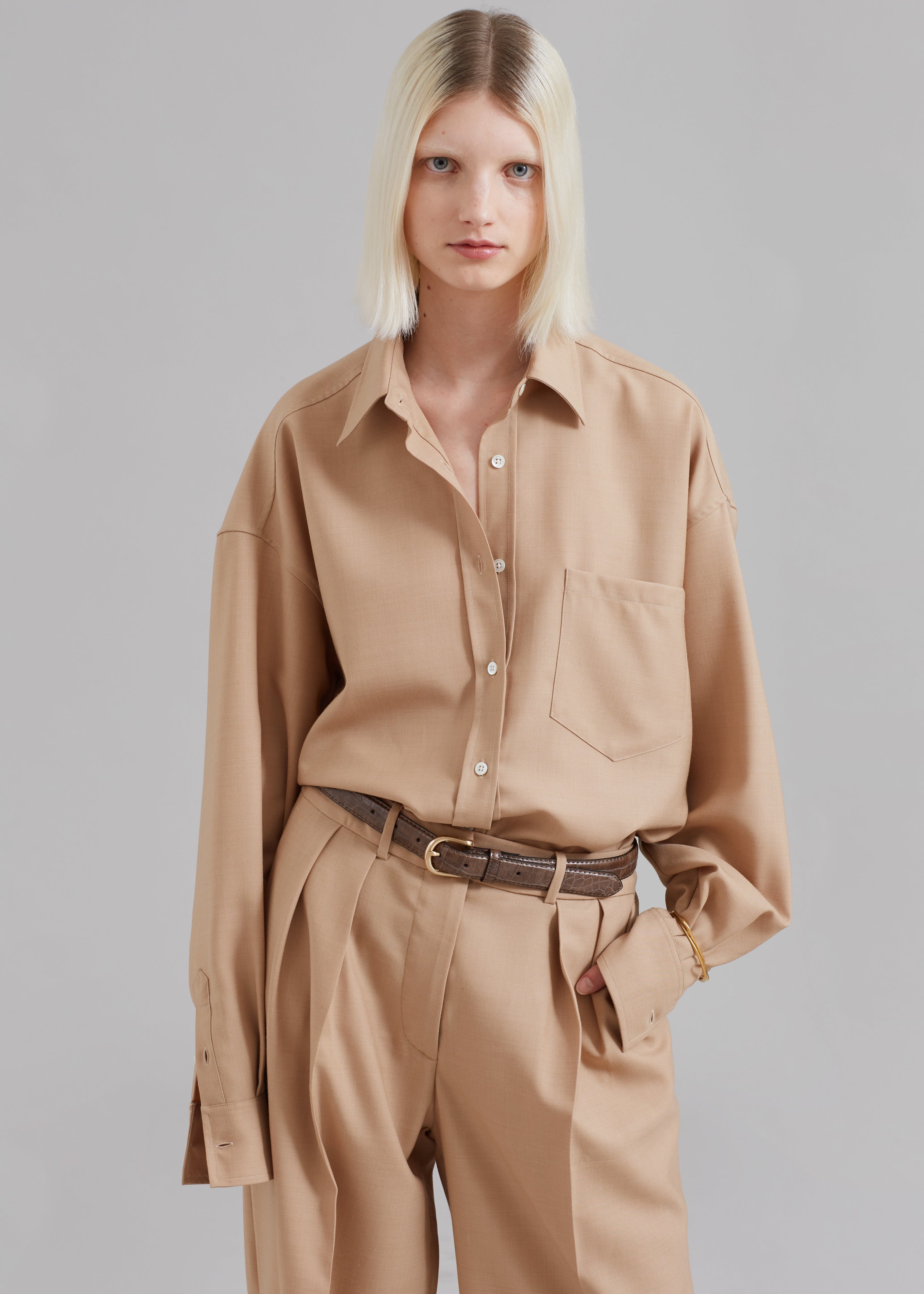 Georgia Twill Shirt - Camel – The Frankie Shop