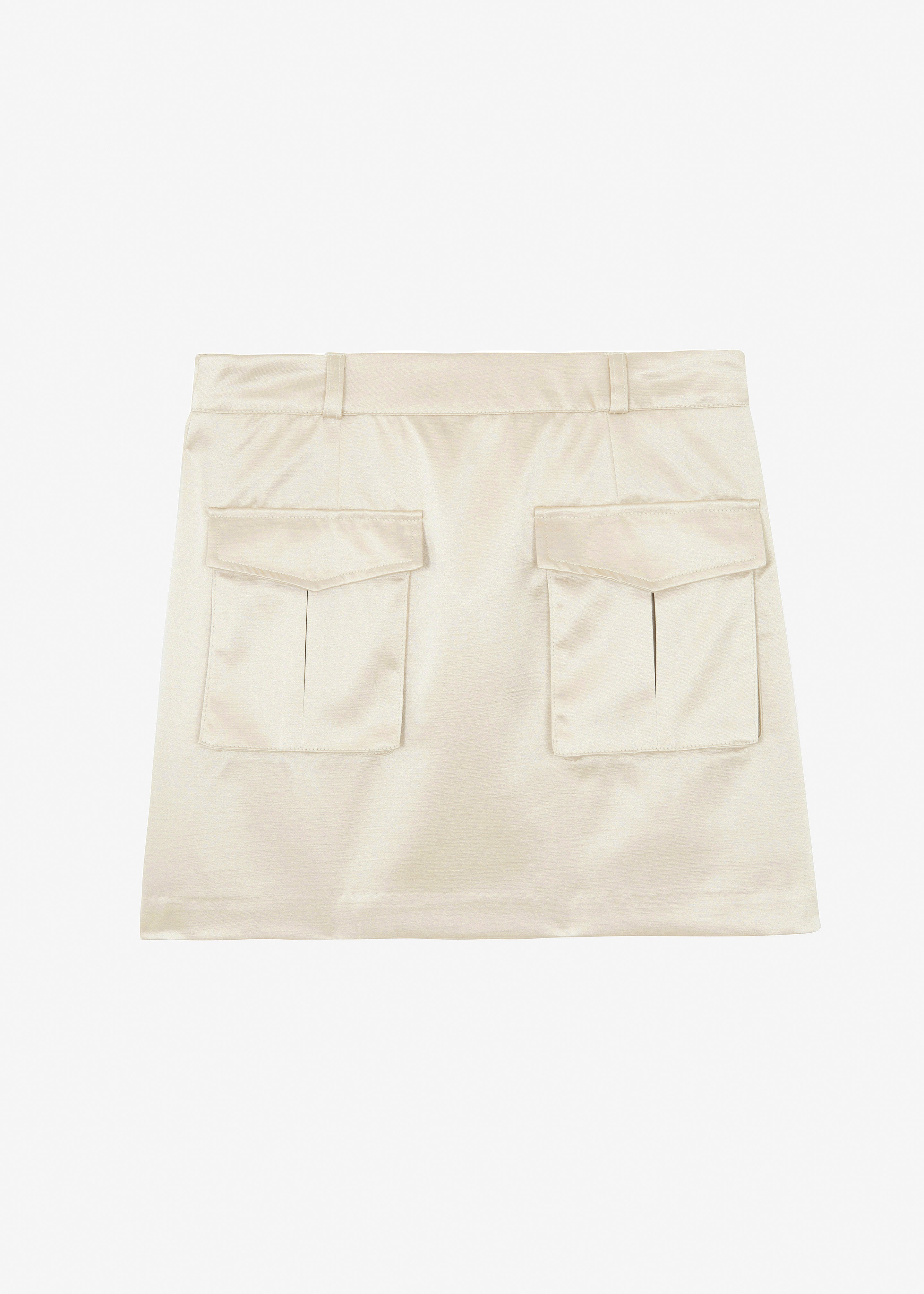 Hudson Satin Cargo Skirt - Beige - 10