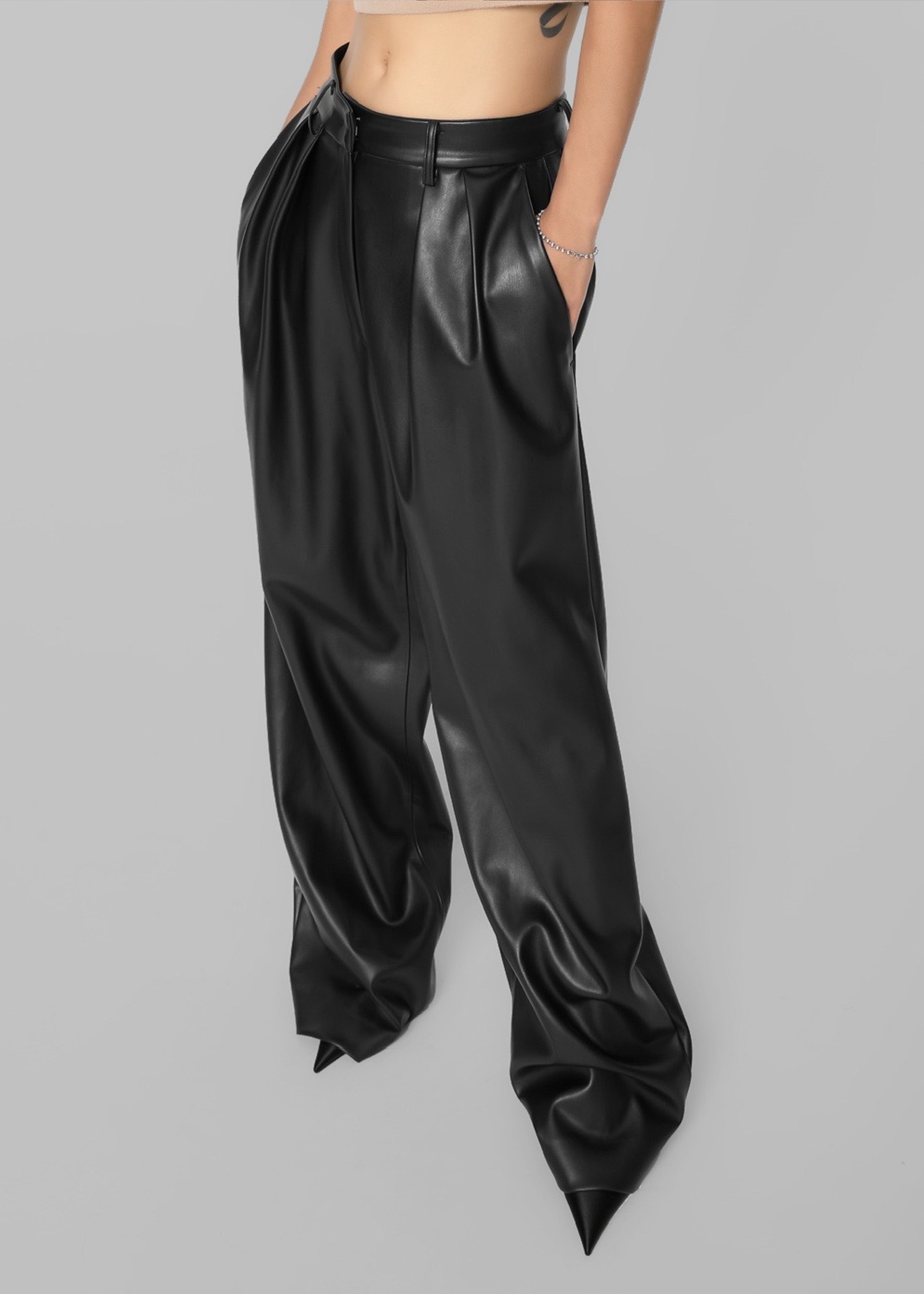 The Persia Faux Leather Pants In Black • Impressions Online Boutique