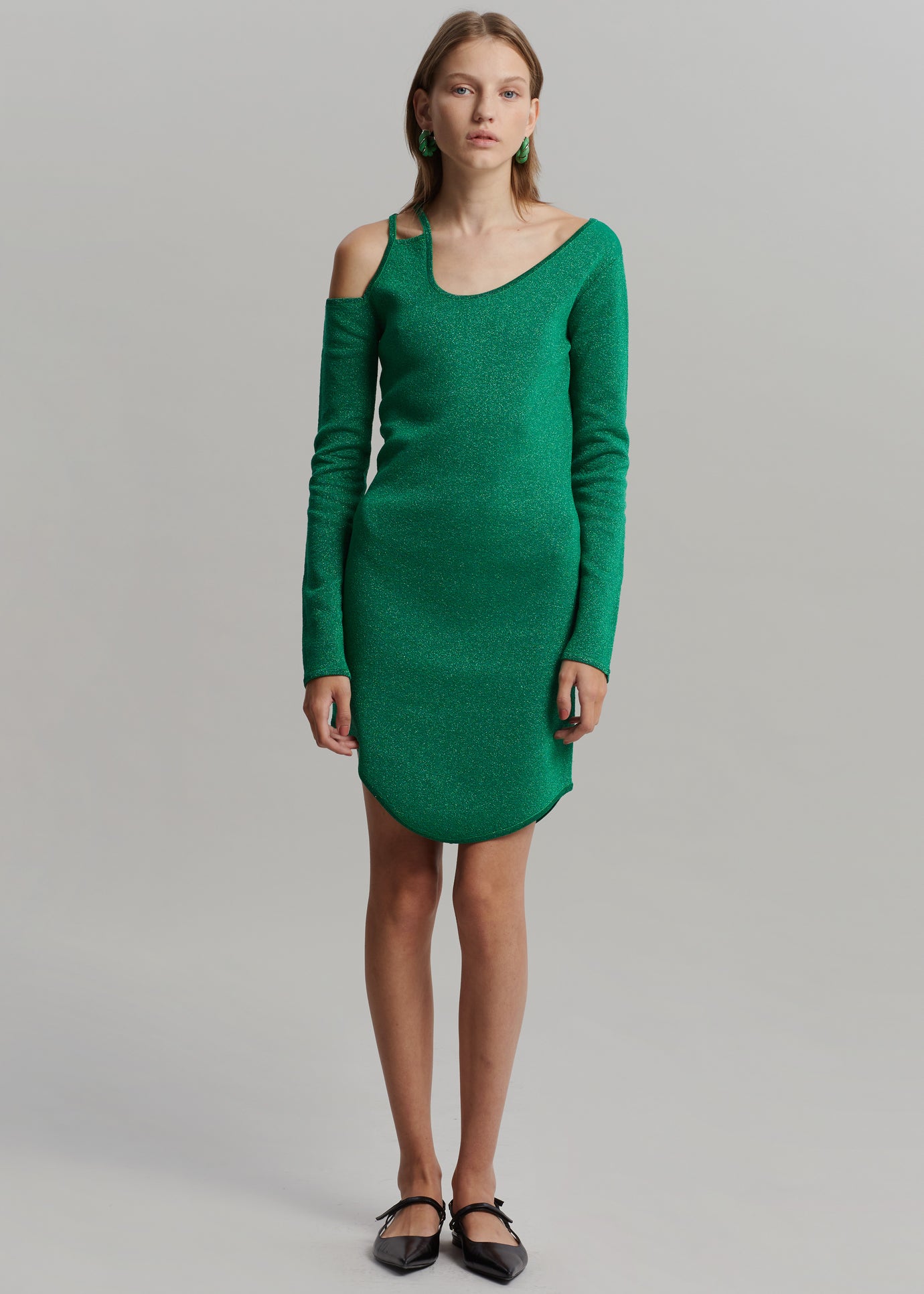 JW Anderson Cut Out Detail Asymmetric Dress - Emerald