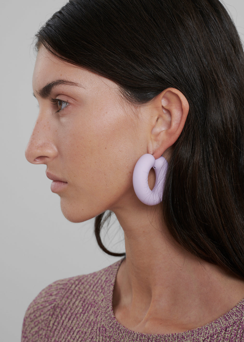 JW Anderson Bumper-Tube Earrings - Lilac - 4