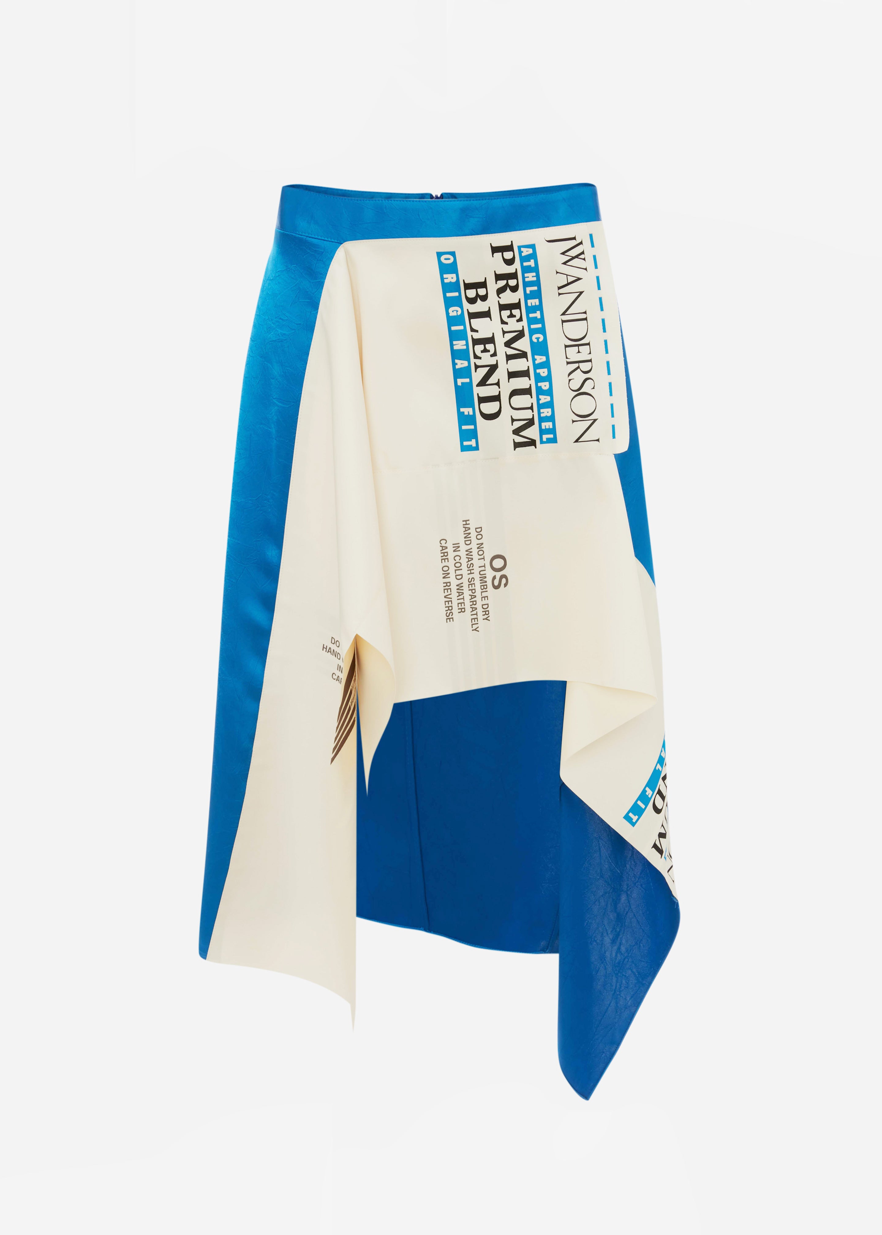 JW Anderson Asymmetric Care Label Skirt - Blue/White - 8