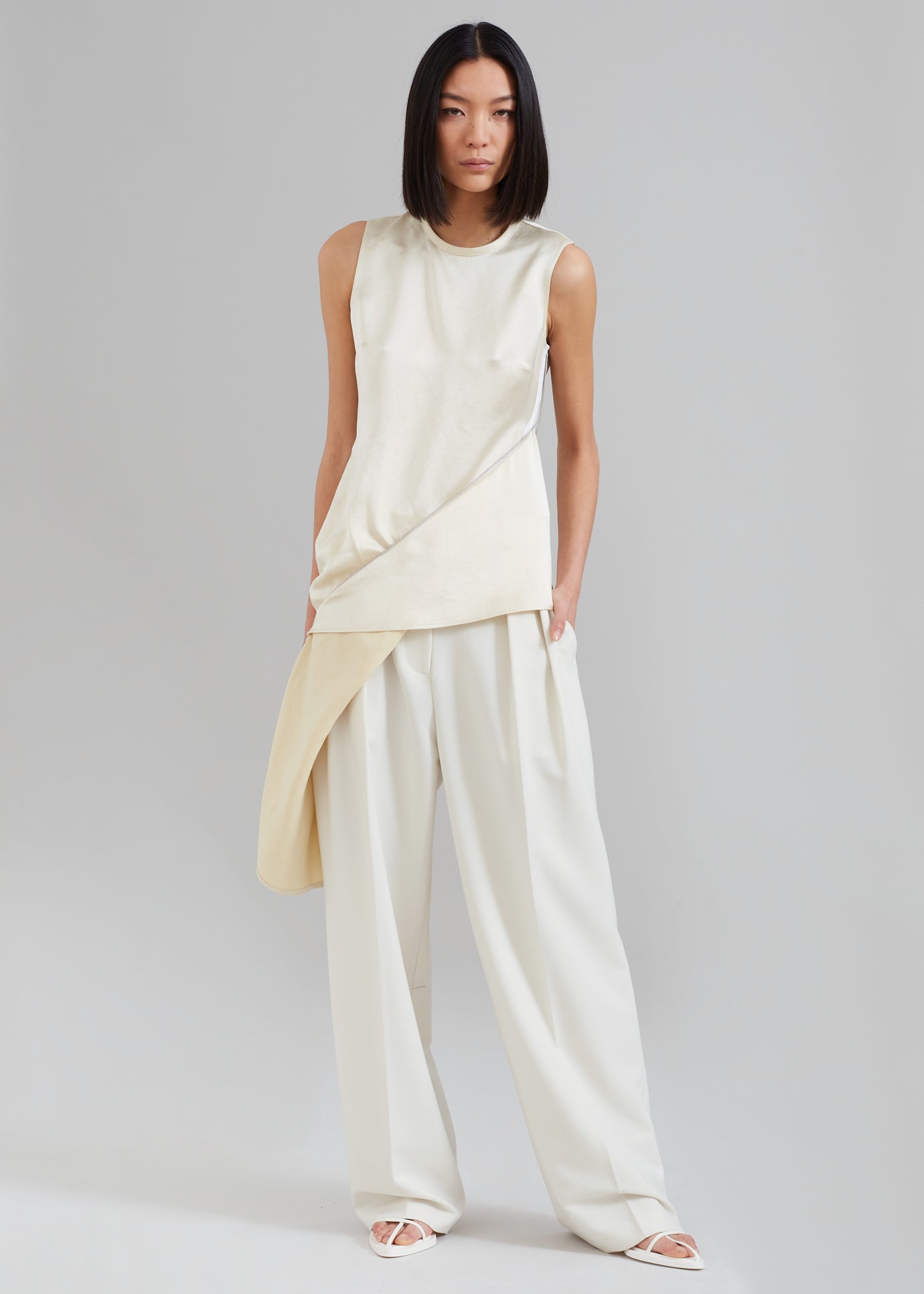 JW Anderson Zip Detail Sleeveless Top - Off White
