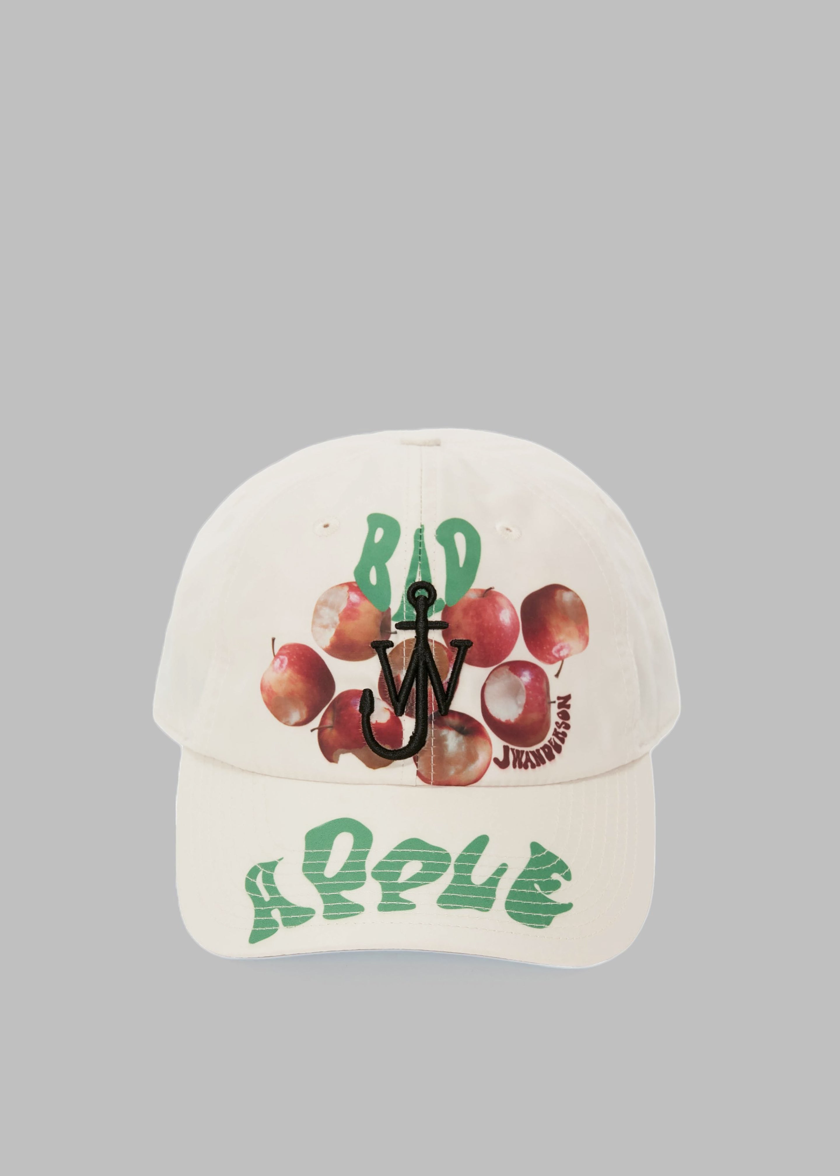 JW Anderson Baseball Cap With Apple Print - White - 2