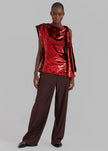 JW Anderson Cutout Sequin Asymmetric Tank Top - Scarlet