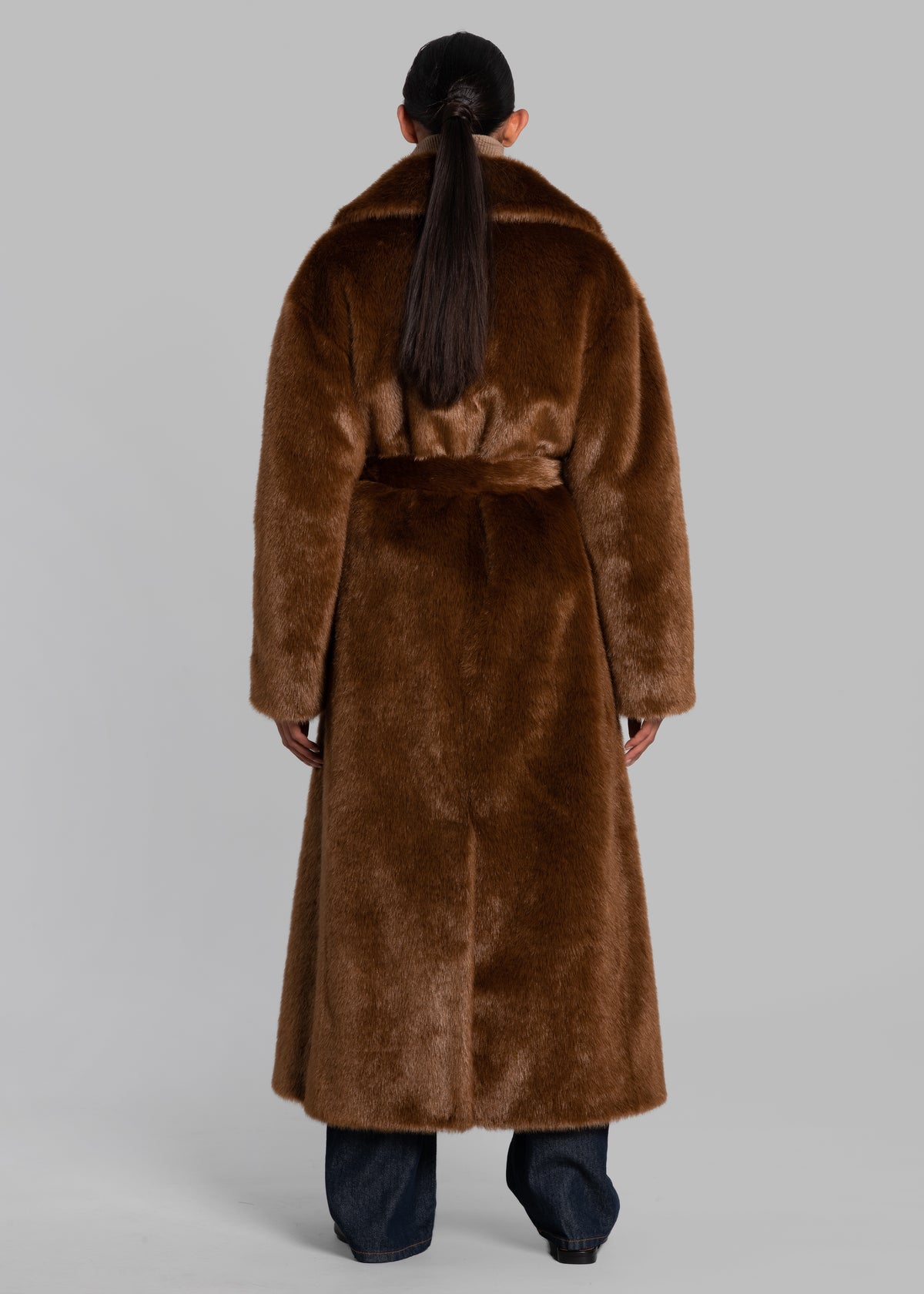 Joni Faux Fur Coat - Dark Camel - 12