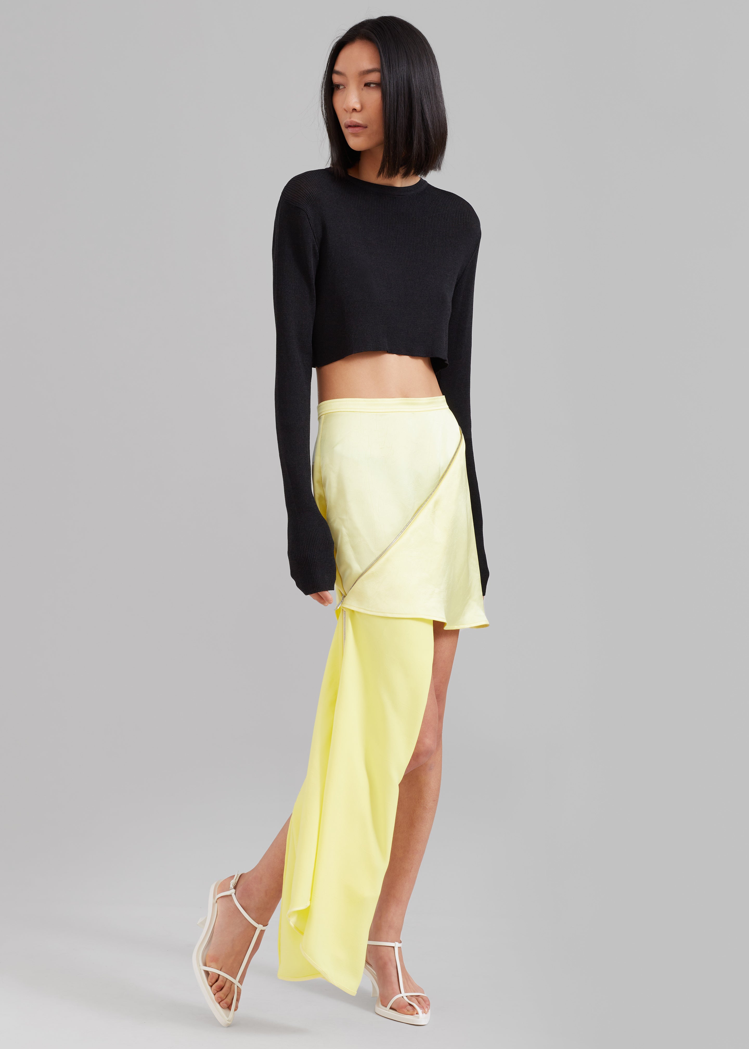 JW Anderson Zip Detail Mini Skirt - Pale Yellow - 5
