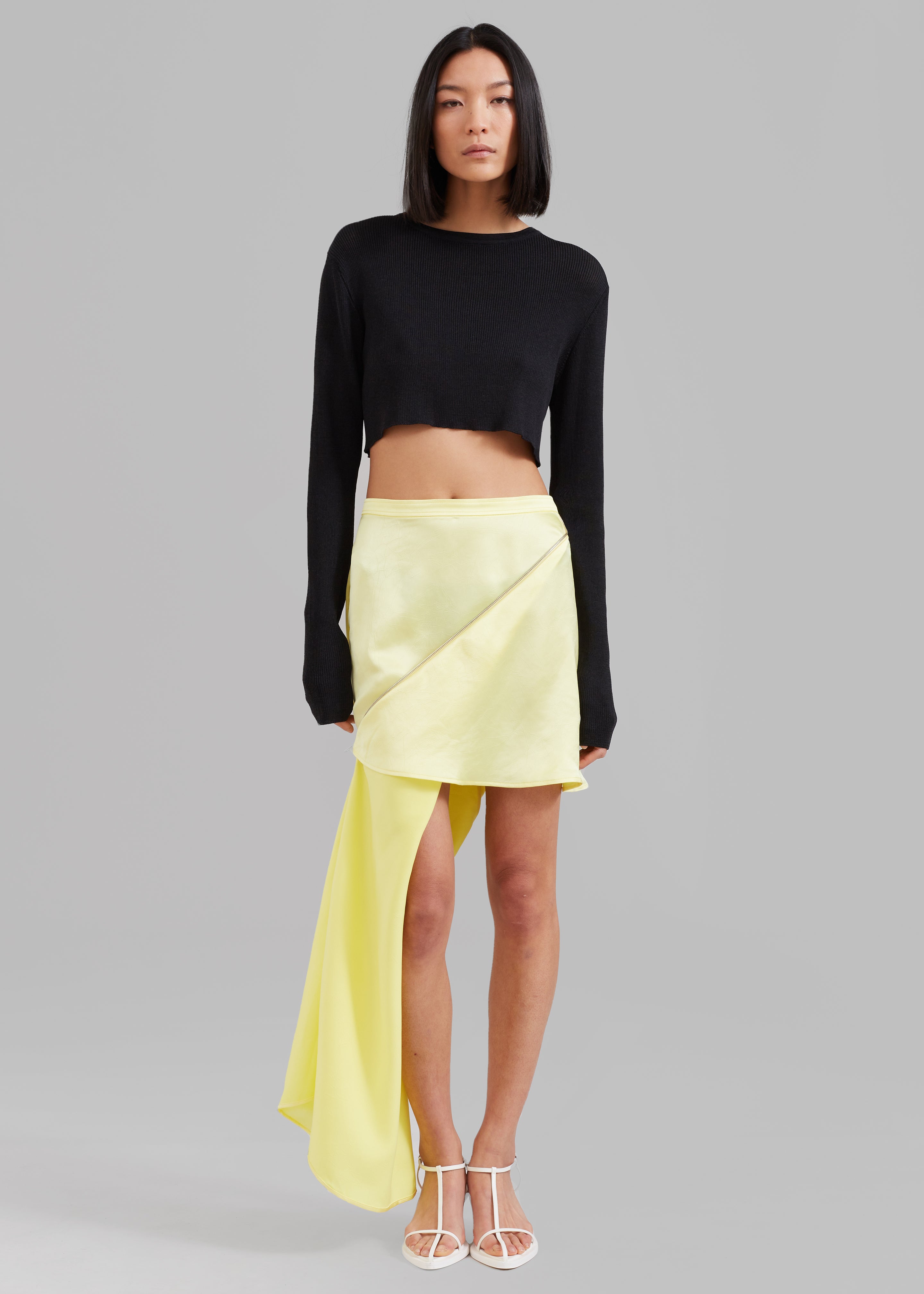 JW Anderson Zip Detail Mini Skirt - Pale Yellow – The Frankie Shop