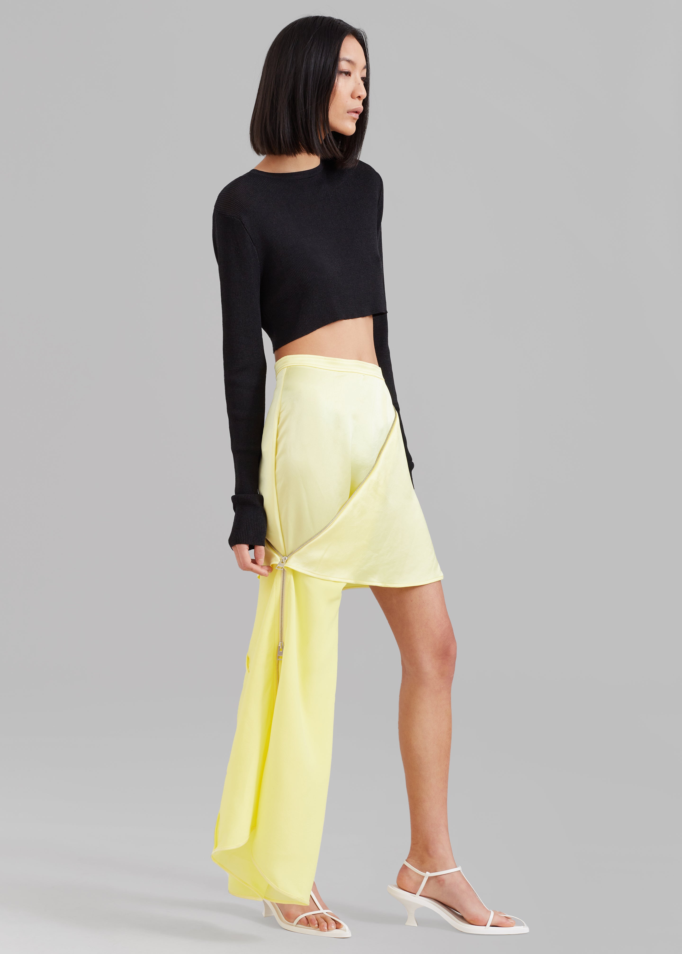 JW Anderson Zip Detail Mini Skirt - Pale Yellow - 2