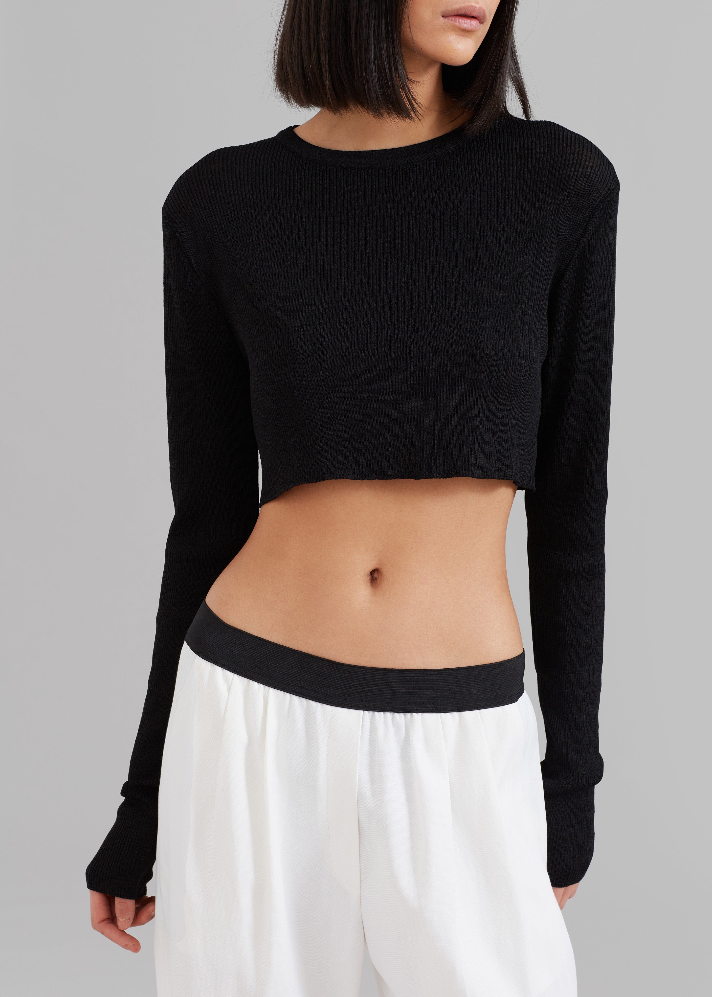 Lush tamara cropped knot front best sale knit top