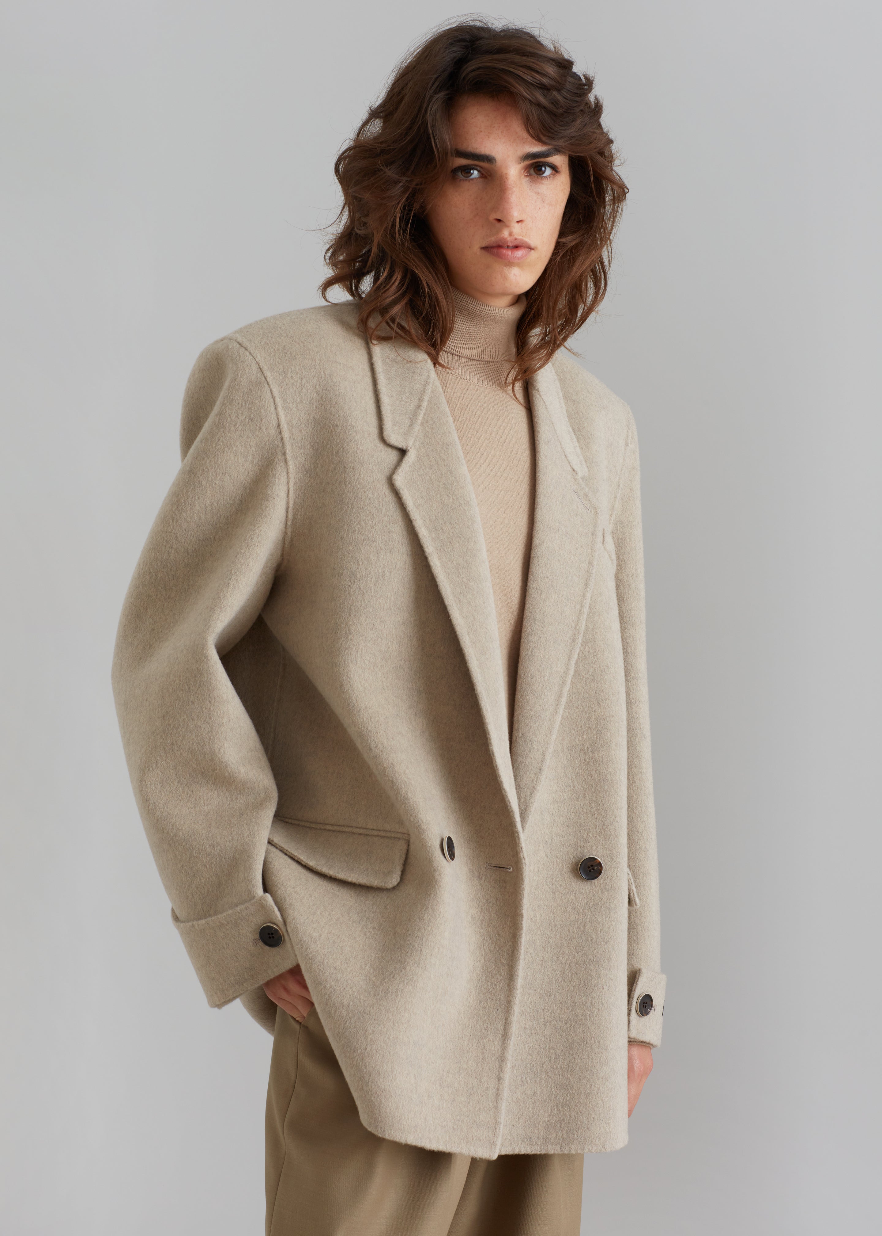 Kian Wool Blazer - Beige - 4