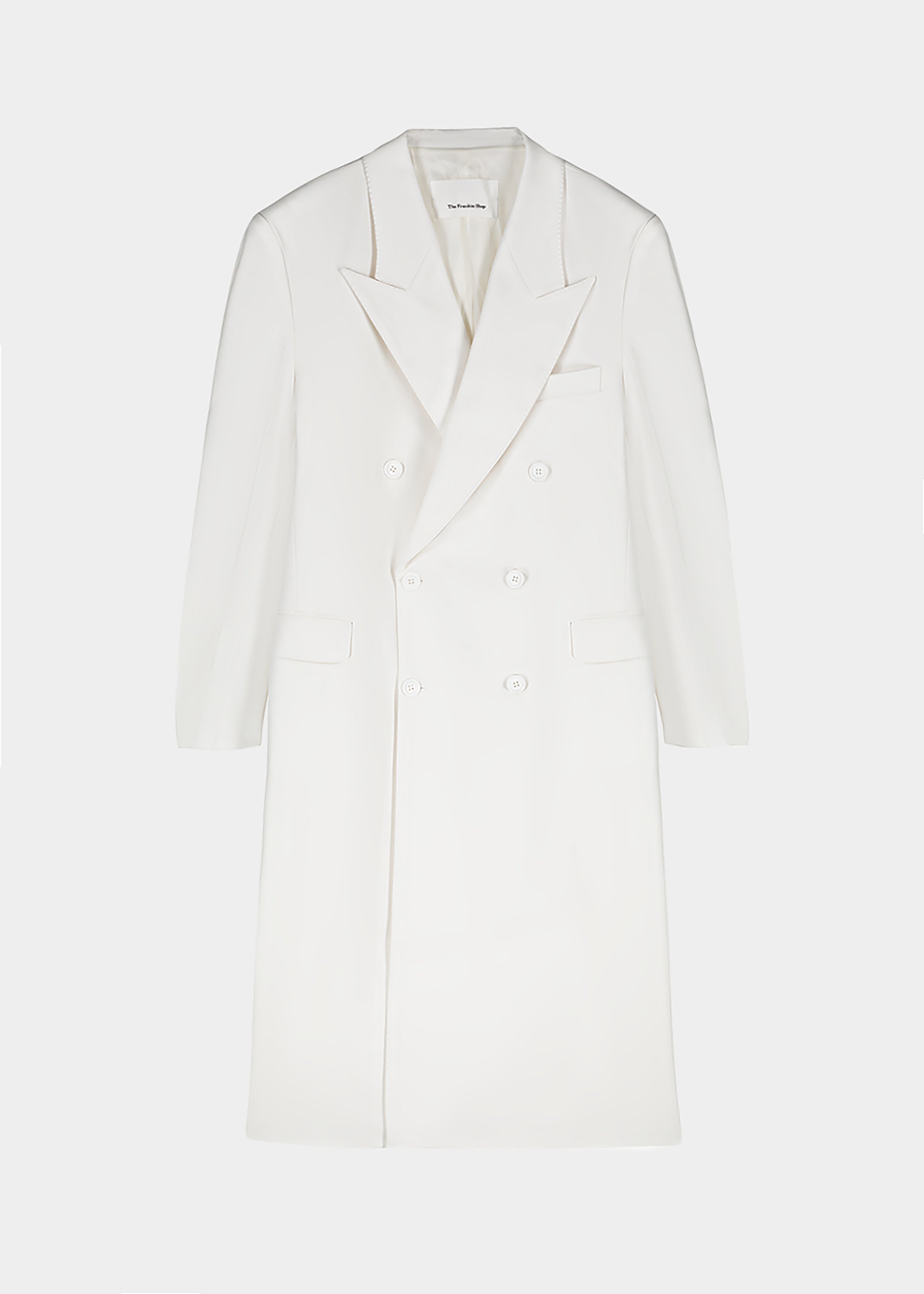 London Double Breasted Coat - White - 10