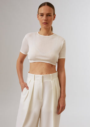 Loulou Studio Adas Cropped Top - Ivory