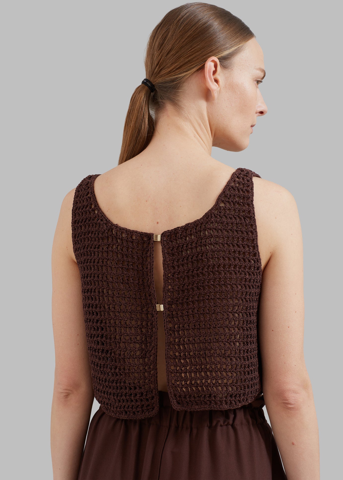 Low Classic Handmade 2-Way Knit Top - Brown - 1
