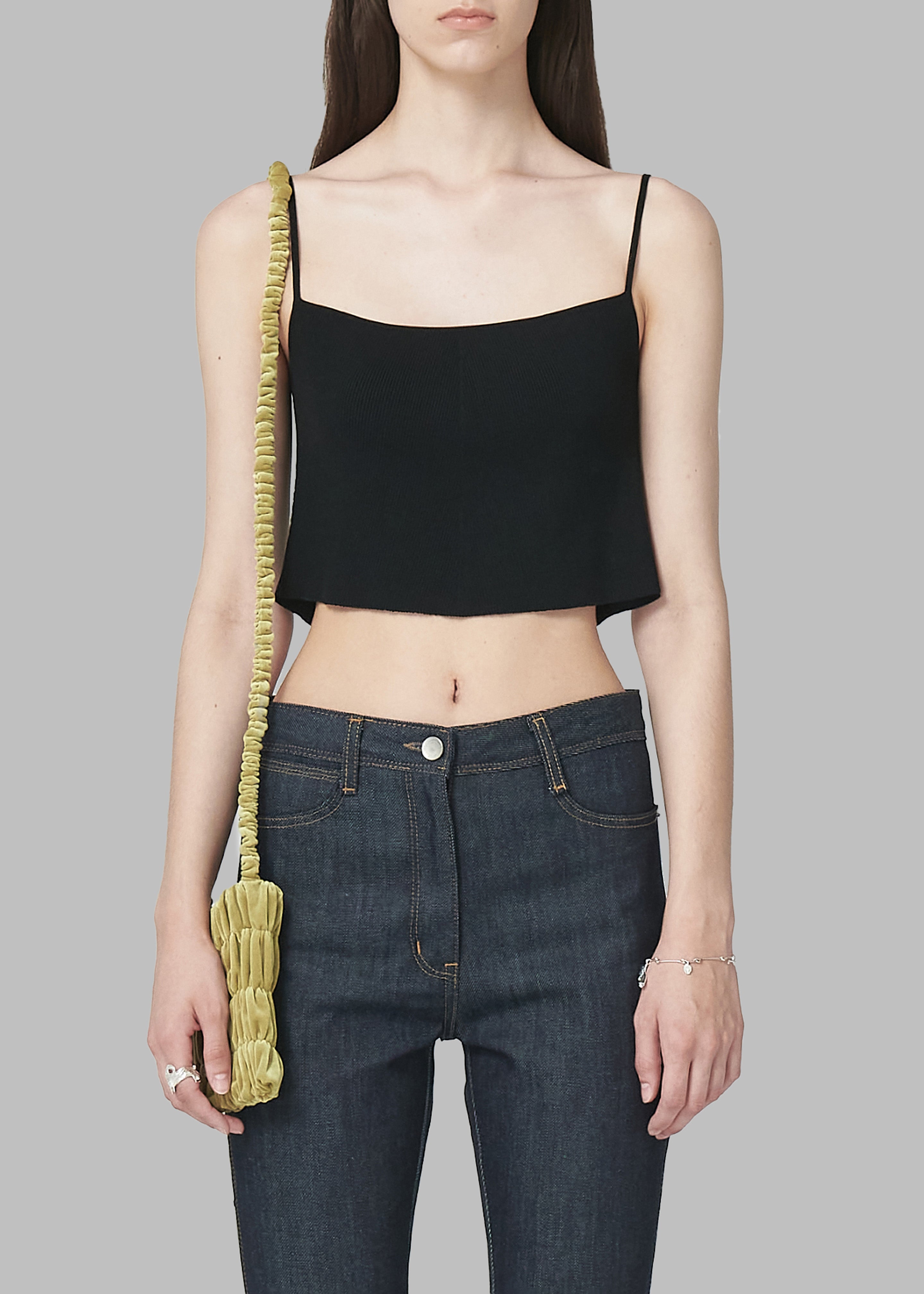 Low Classic Knitted Sleeveless Crop Top - Black - 3