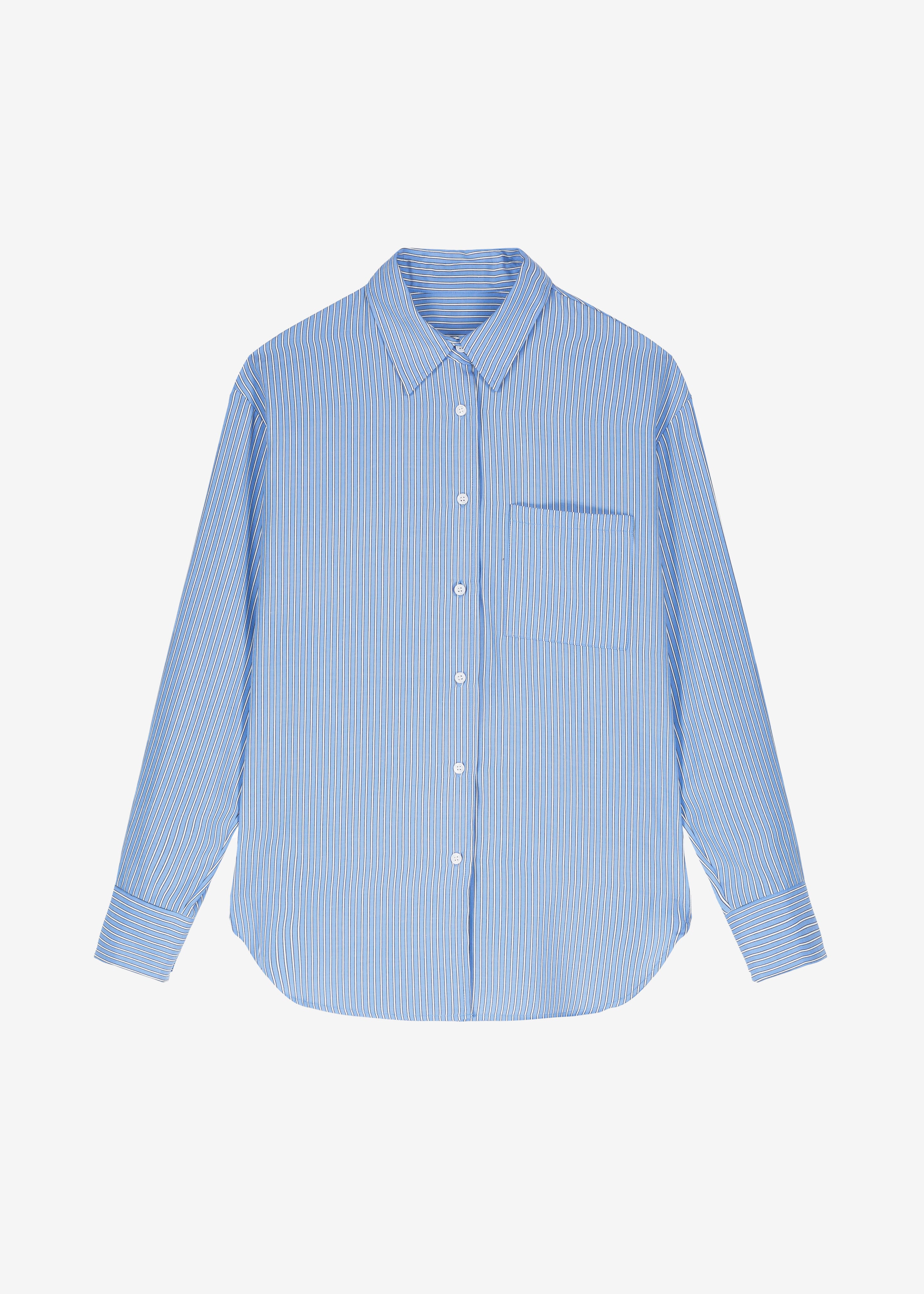 Lui Oxford Shirt - Light Blue/Black Stripe - 7