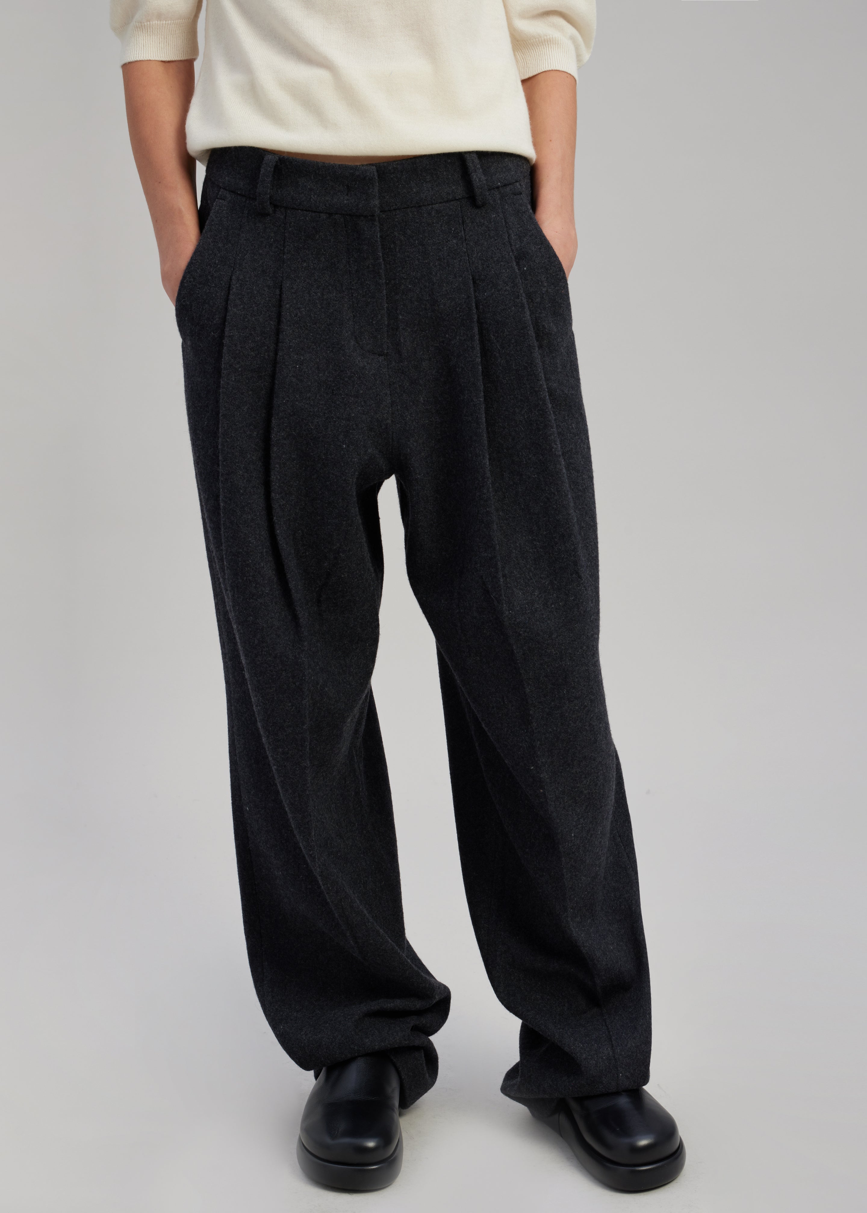 Layton Wool Suit Pants - Dark Grey Melange - 6