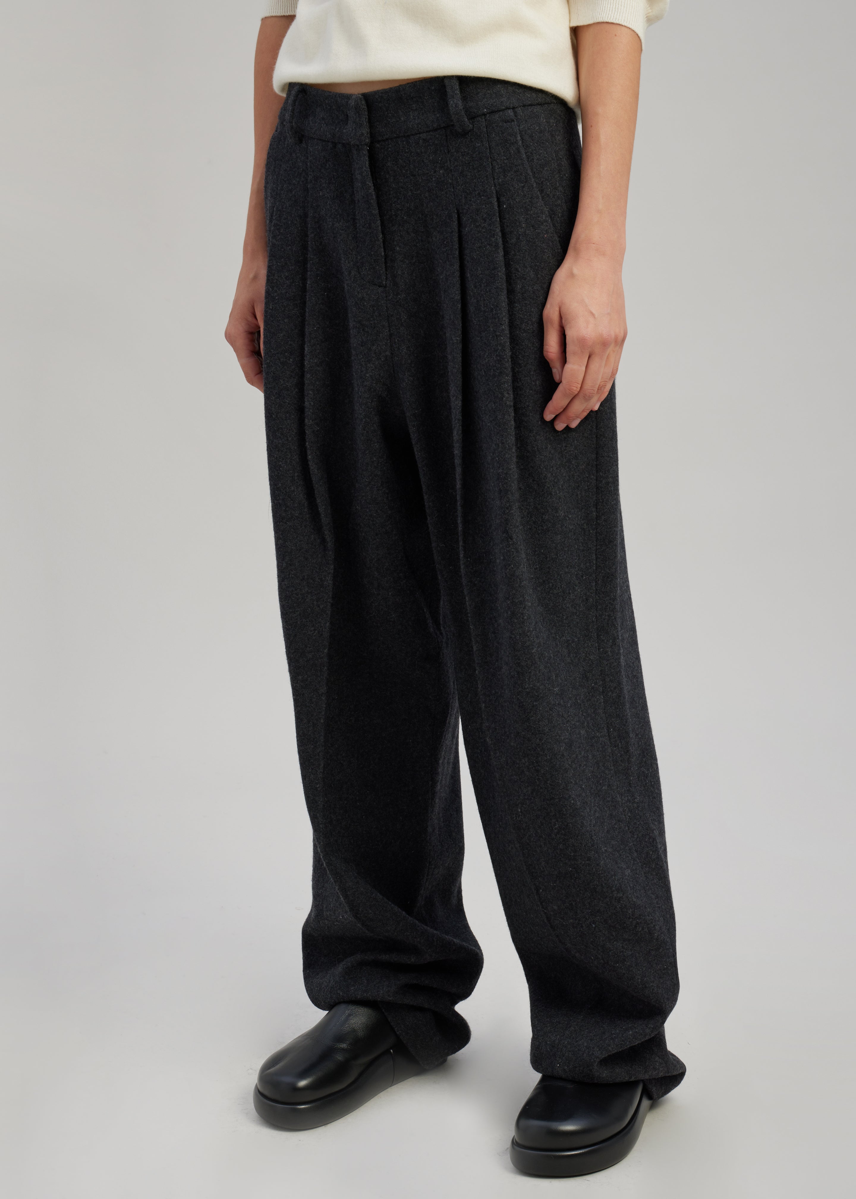 Layton Wool Suit Pants - Dark Grey Melange - 7