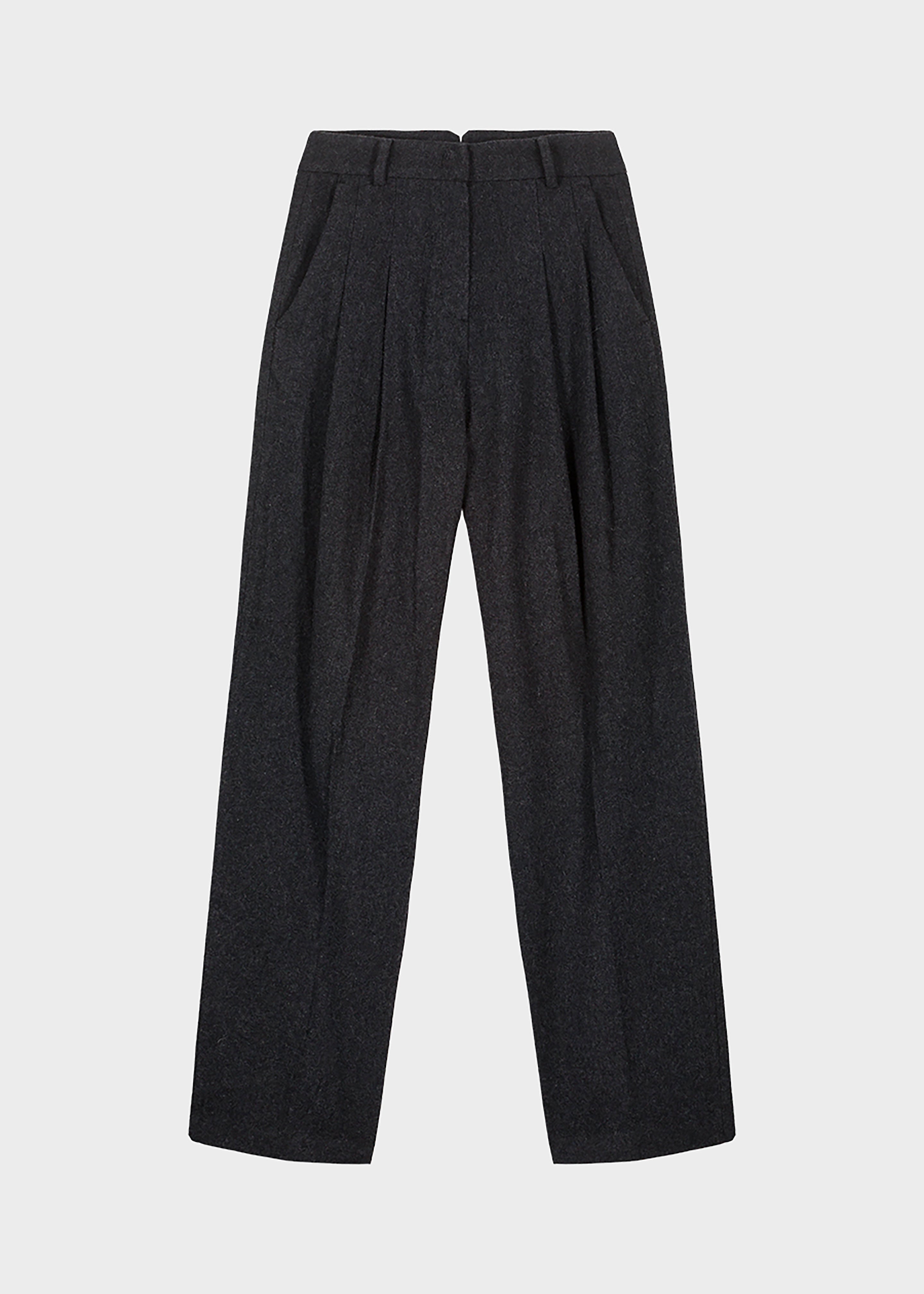 Layton Wool Suit Pants - Dark Grey Melange - 9
