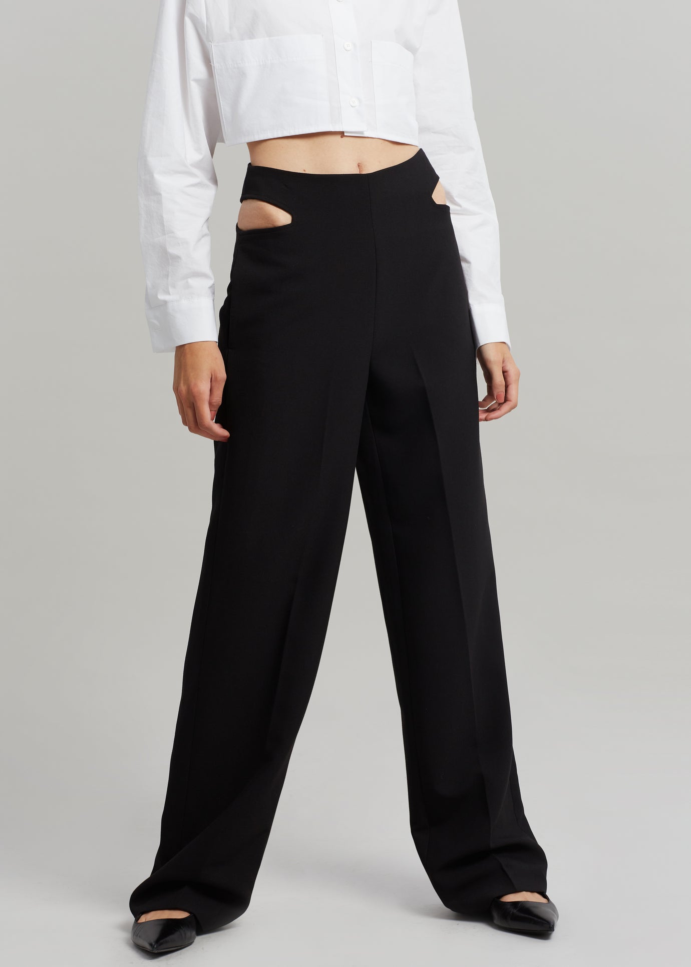 Lona Cut Out Pants - Black - 1