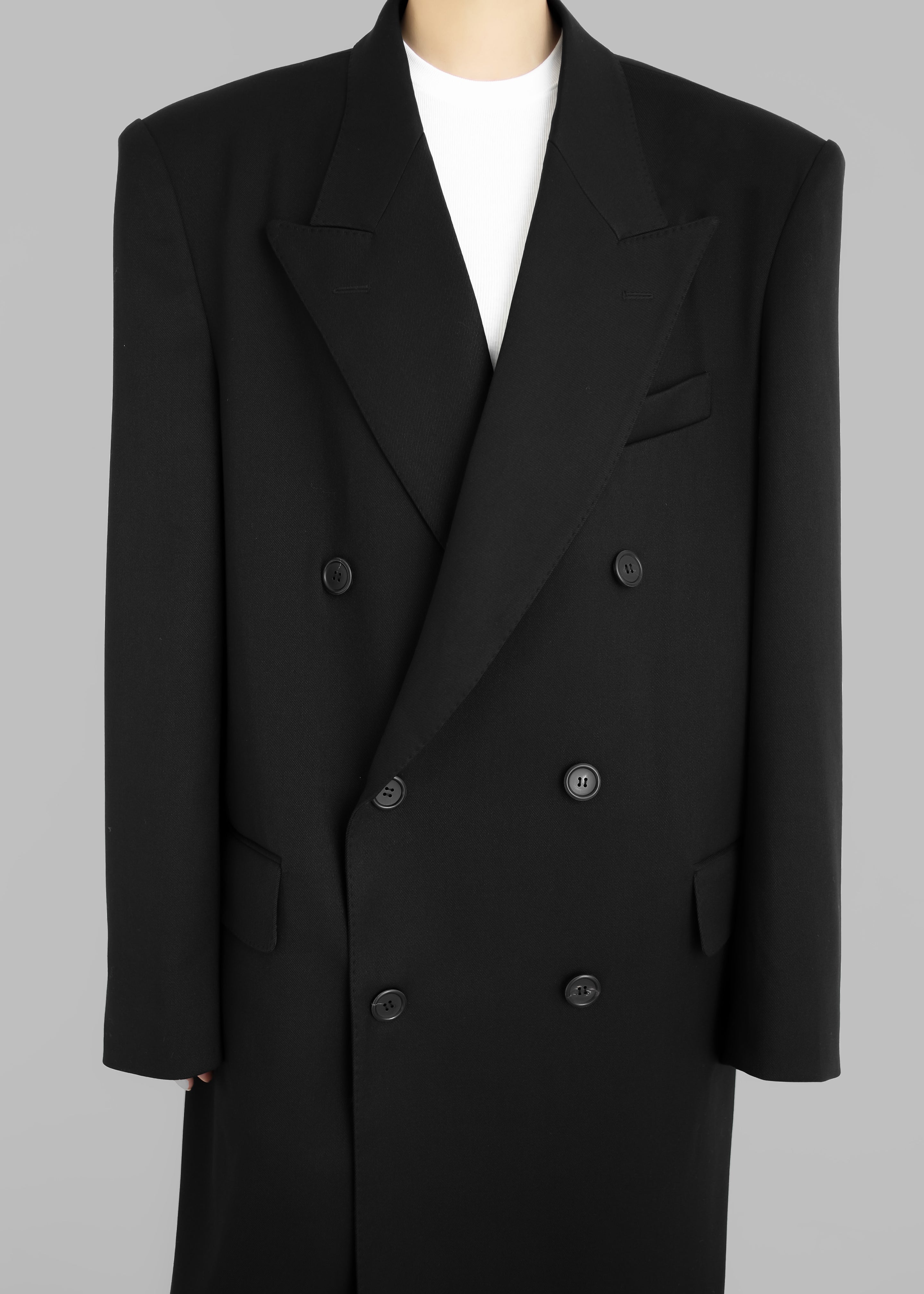 London Double Breasted Coat - Black - 3