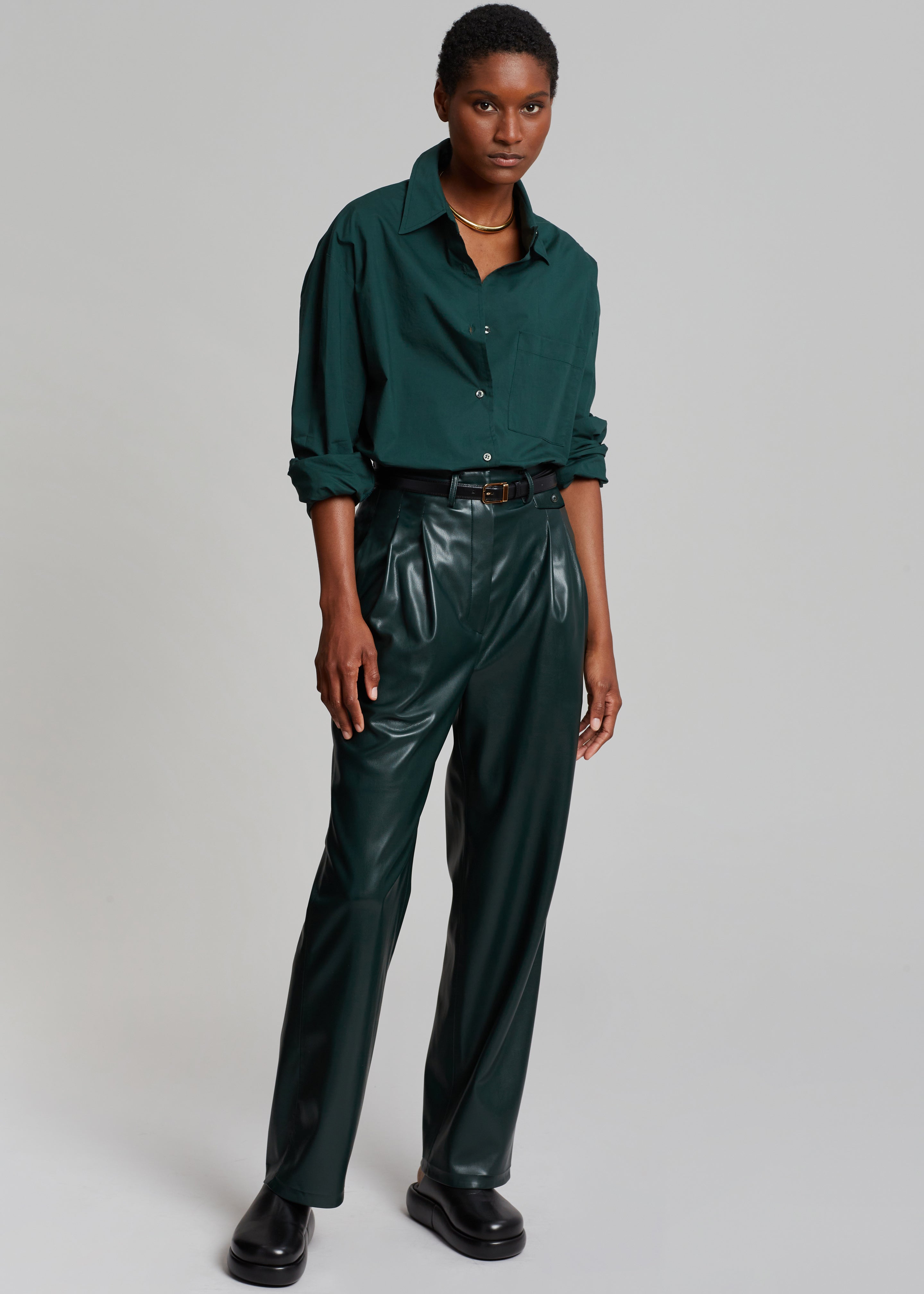 Miller Faux Leather Trousers - Dark Green (SALE) – Sorelleuk