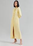 MATIN Collarless Shirt Dress - Butter