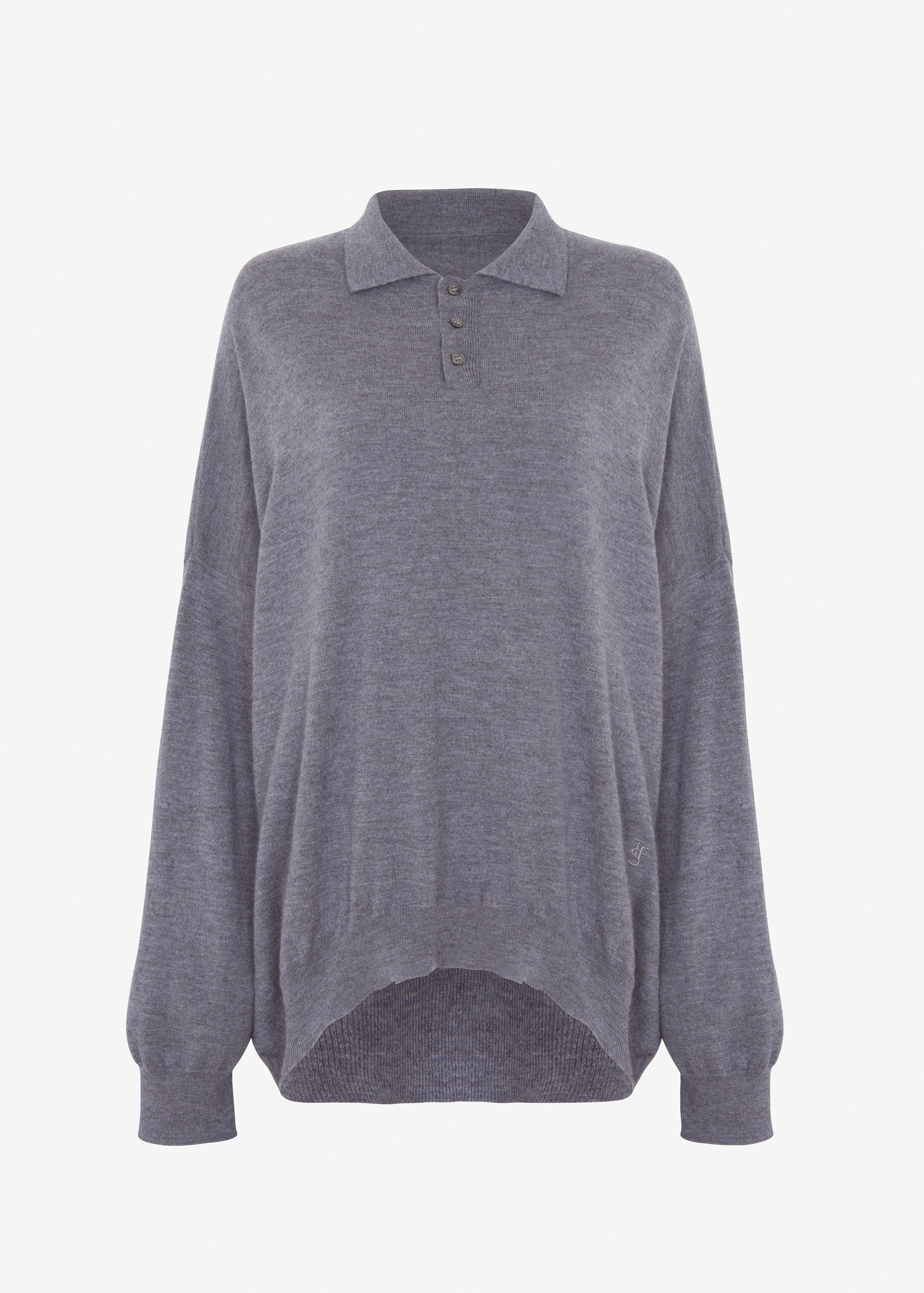 Meriel Polo Sweater - Grey - 14