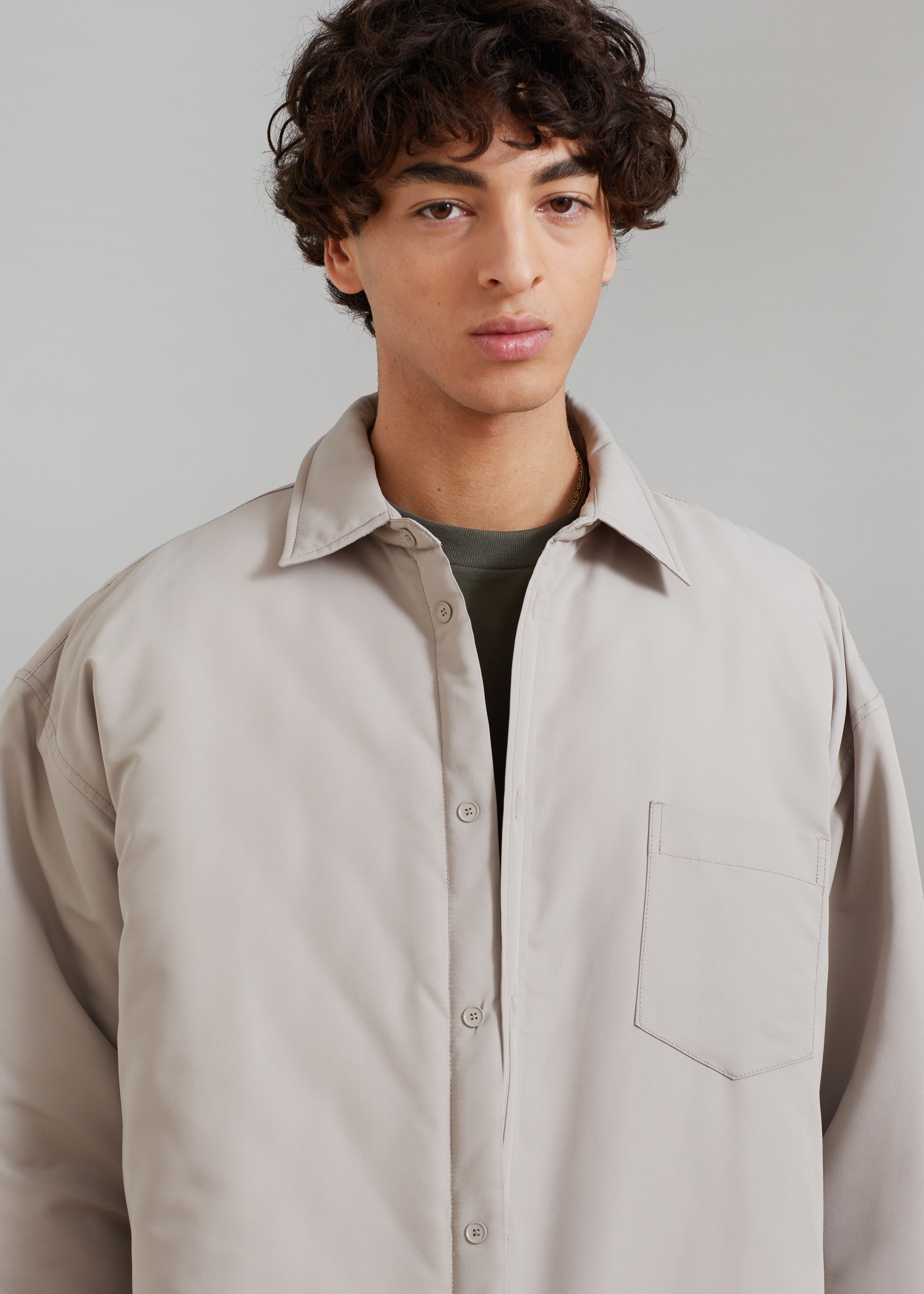 Dean Padded Shirt Jacket - Mastic – The Frankie Shop