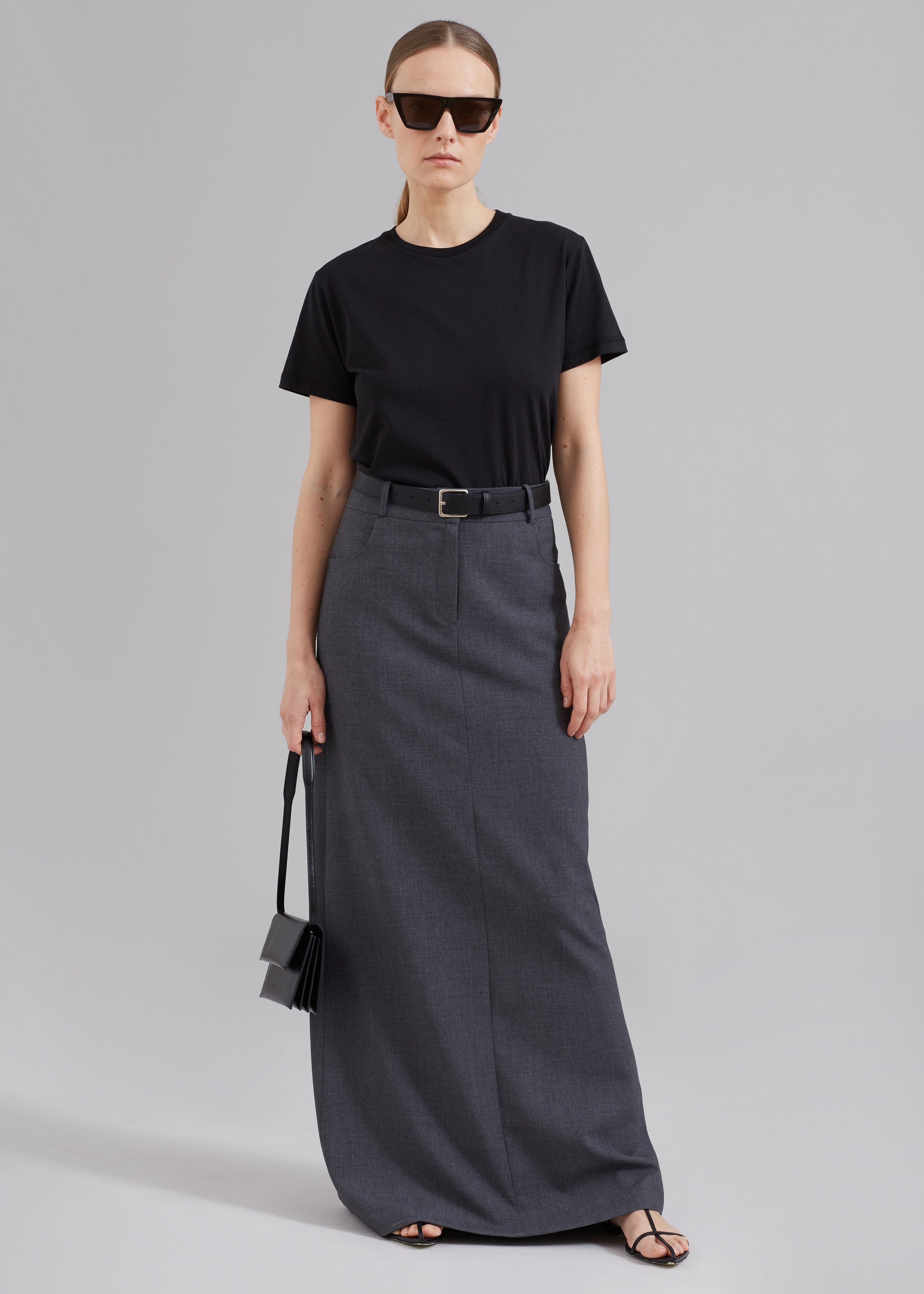 Malvo Long Pencil Skirt - Charcoal - 4