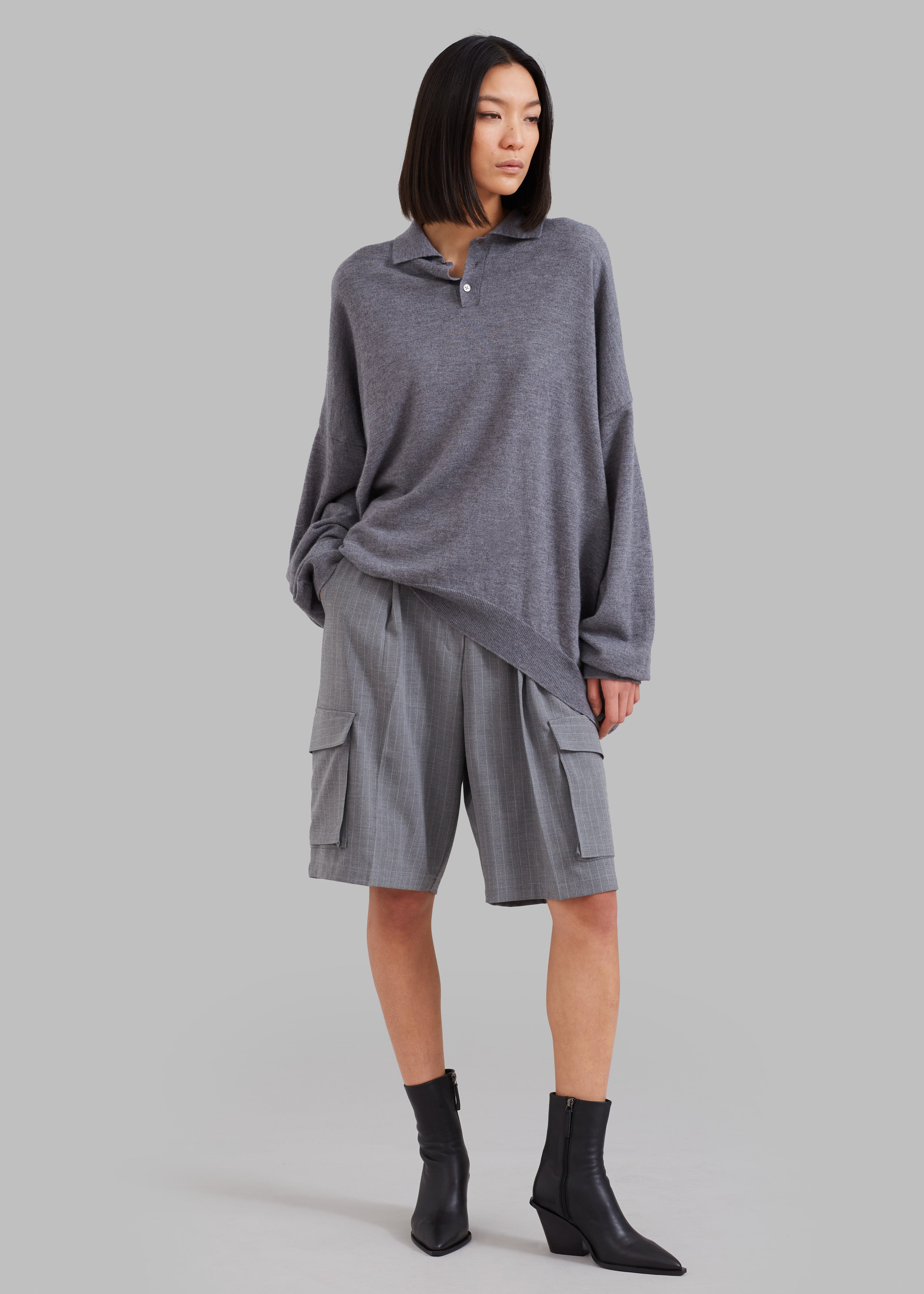 Meriel Polo Sweater - Grey - 4