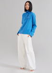 Nanushka Vivia Funnel Neck Top - Electric Blue